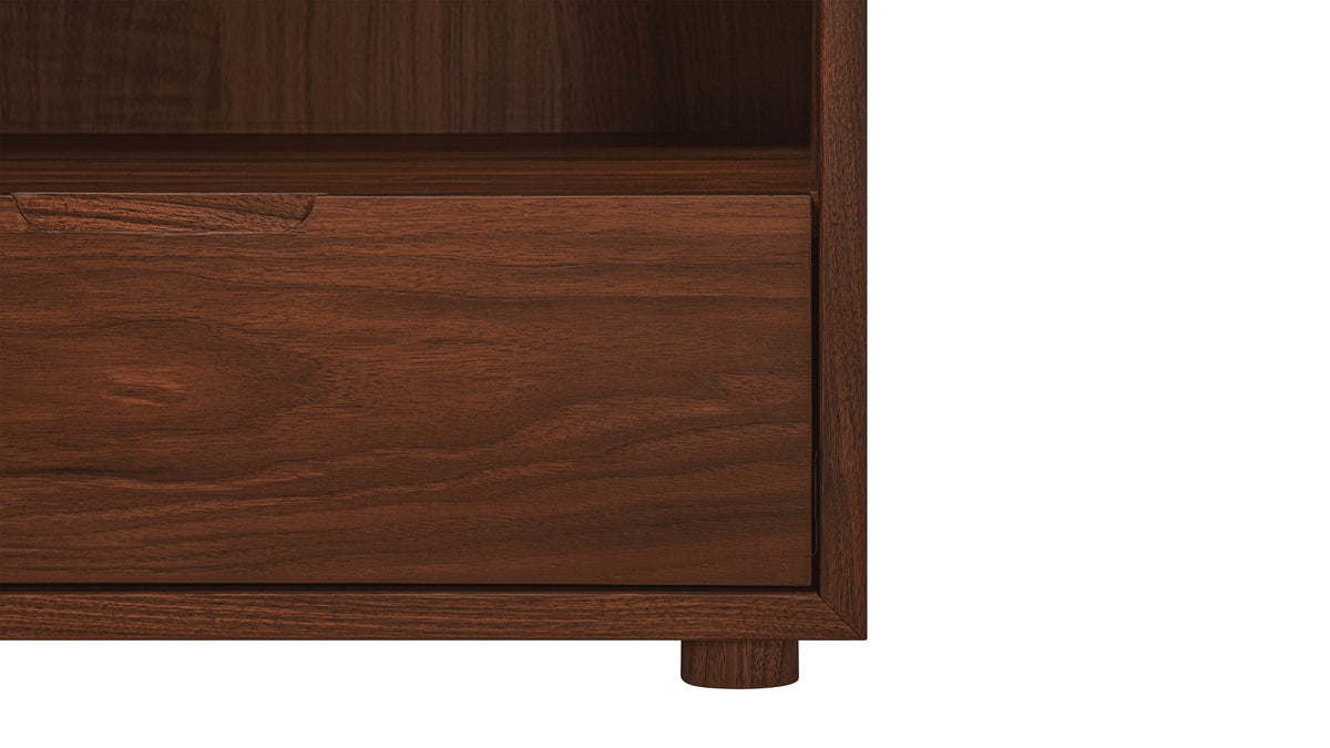 Harbour Nightstand, Walnut/Carrara Marble
