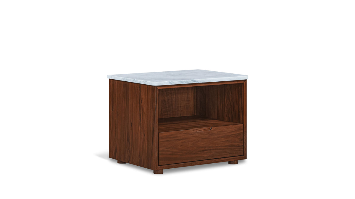 Harbour Nightstand, Walnut/Carrara Marble_image