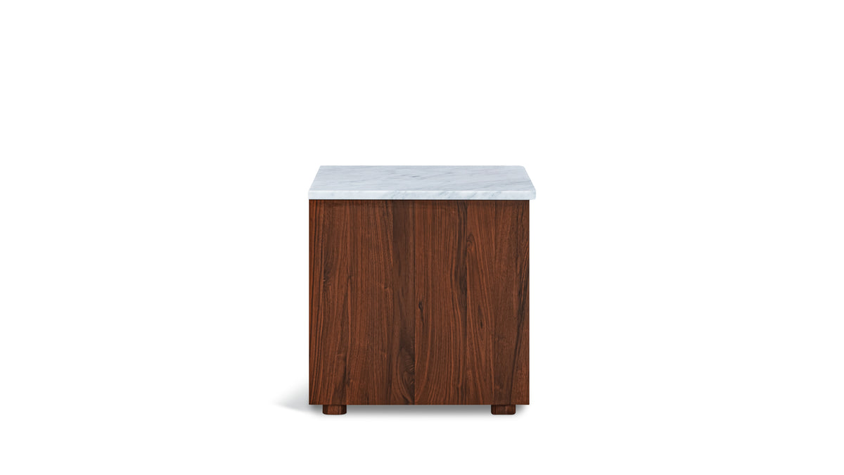 Harbour Nightstand, Walnut/Carrara Marble