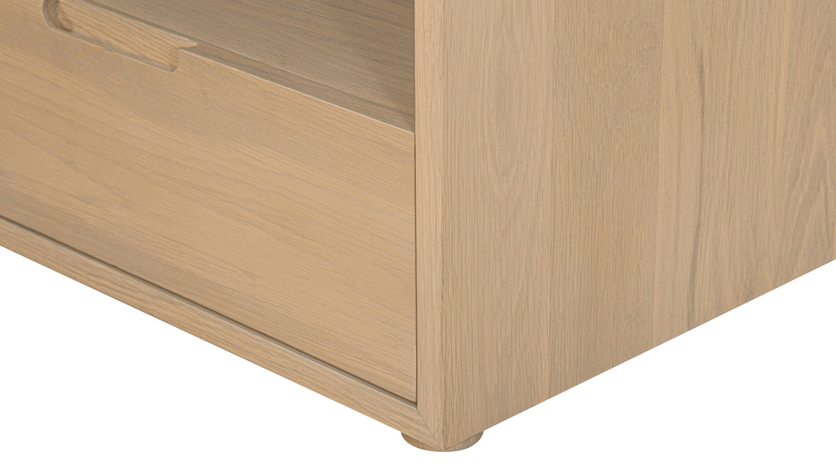 Harbour Nightstand, Pale Oak/Carrara Marble