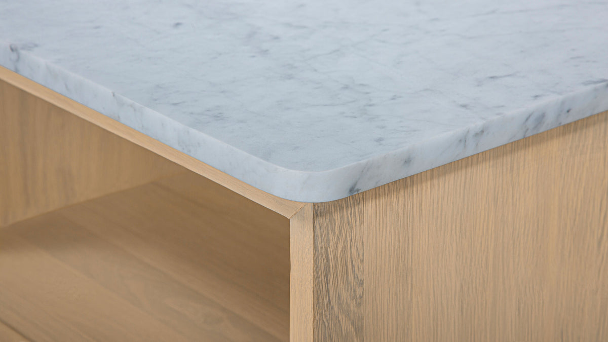 Harbour Nightstand, Pale Oak/Carrara Marble