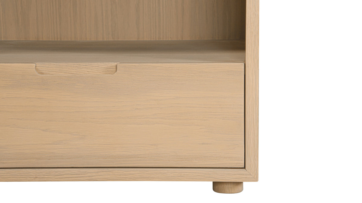 Harbour Nightstand, Pale Oak/Carrara Marble