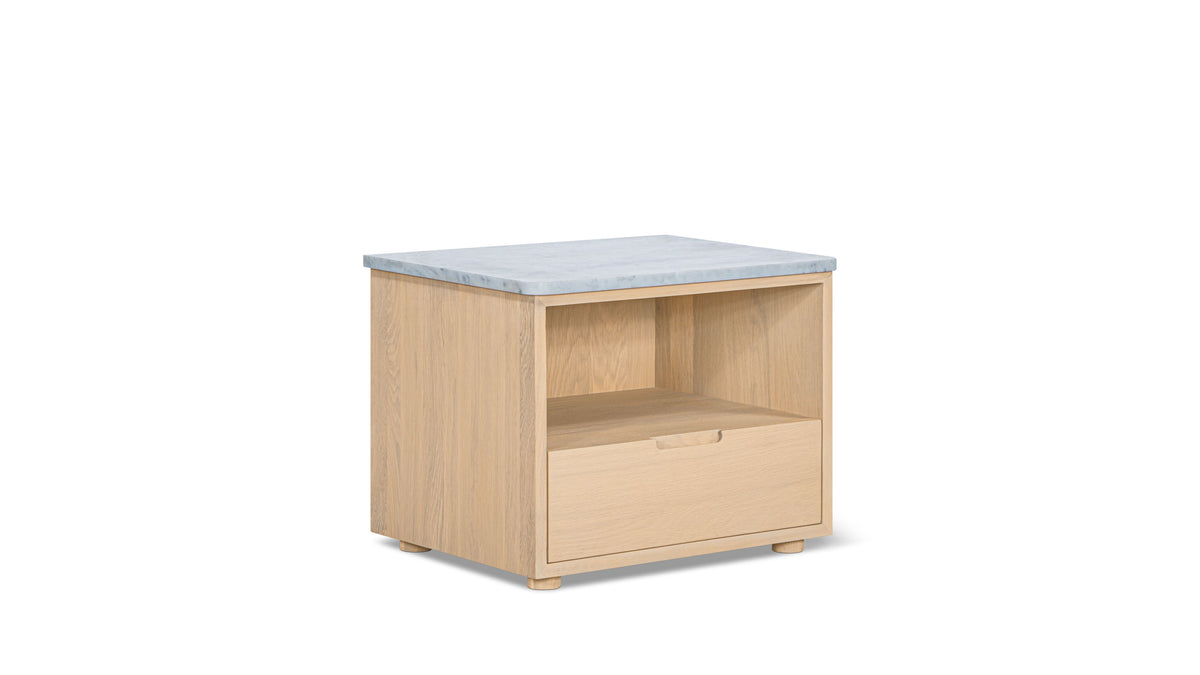 Harbour Nightstand, Pale Oak/Carrara Marble_image