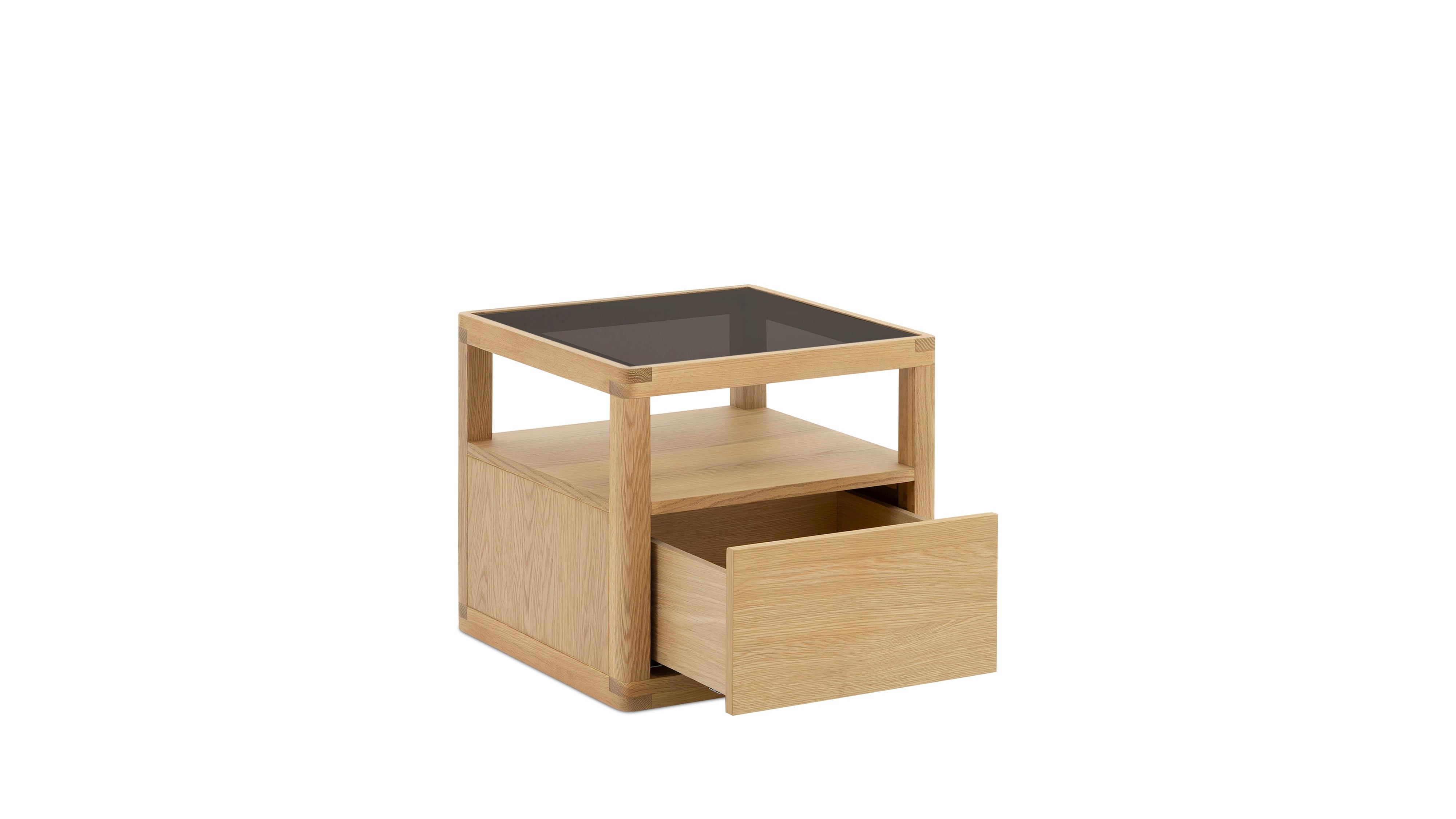 Glimpse Nightstand, White Oak