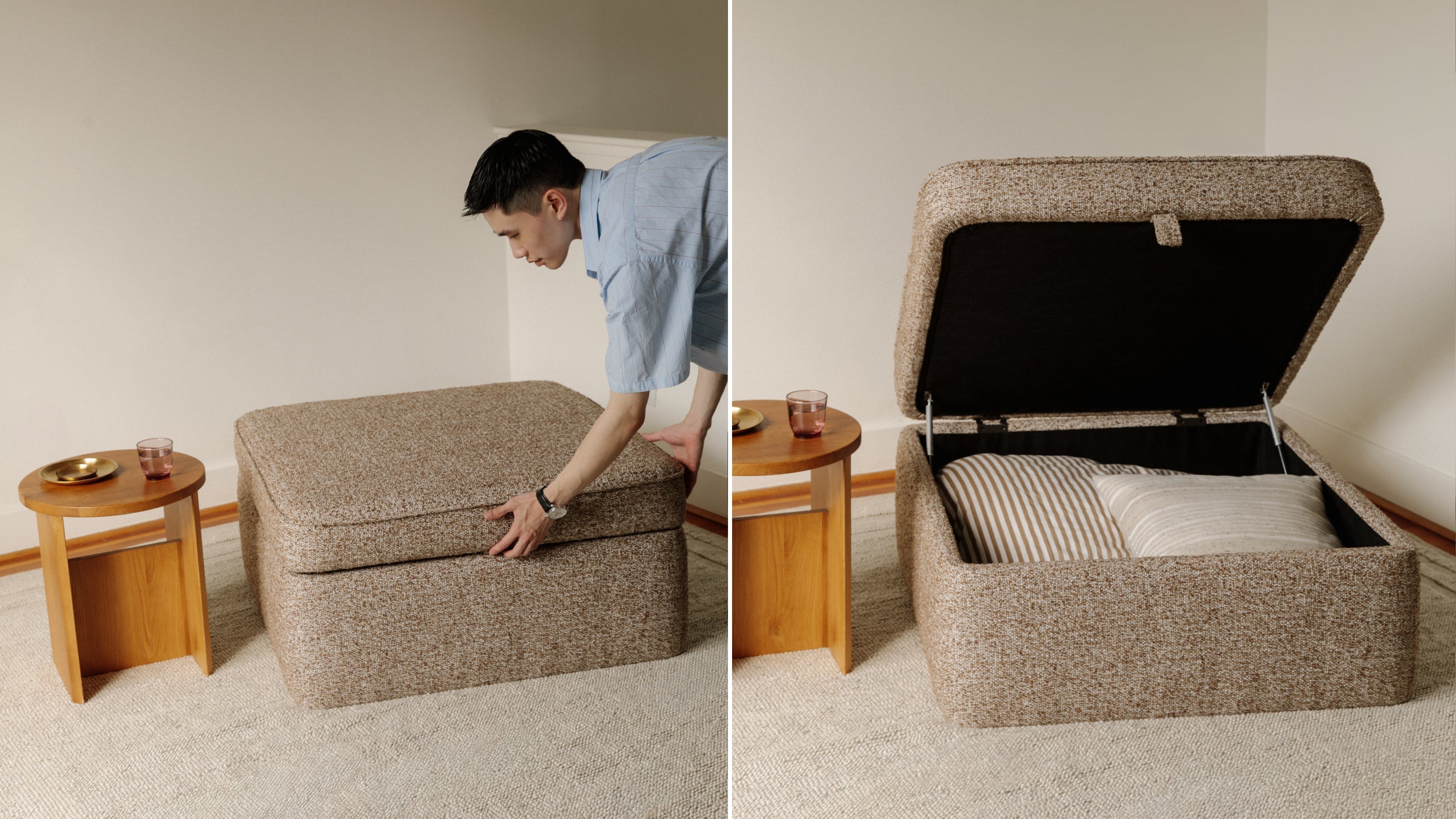 Pod Storage Ottoman, Large, Teddy