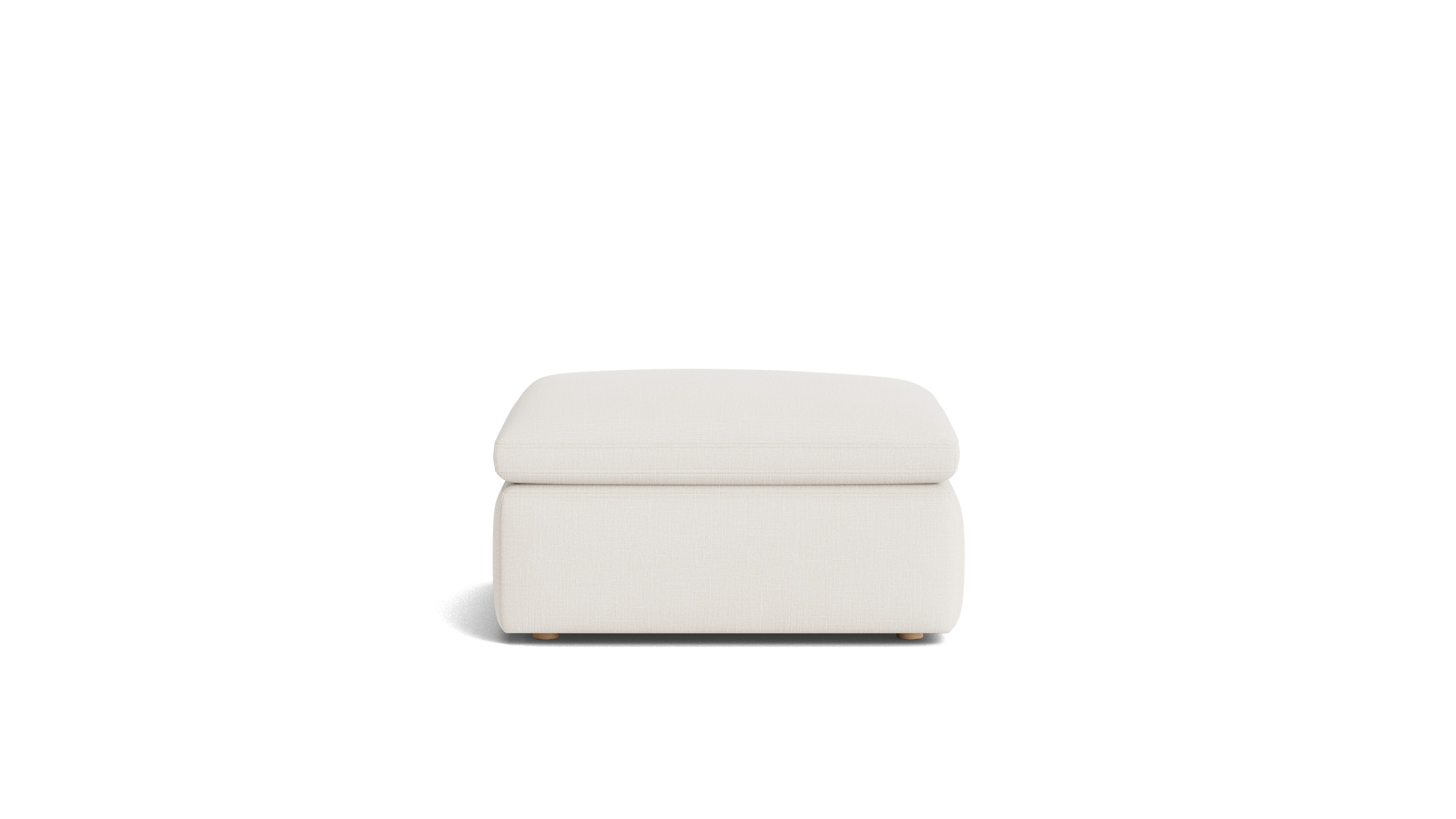 Movie Night™ Ottoman, Large, Cream Linen