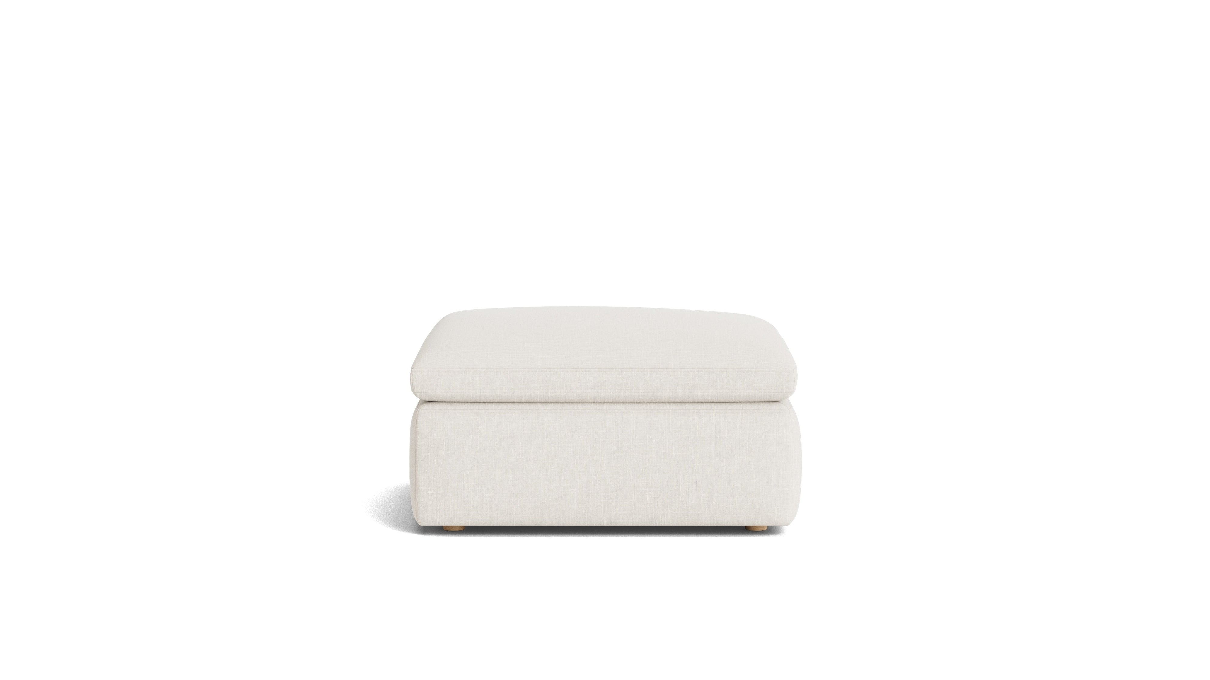 Movie Night™ Ottoman, Large, Cream Linen