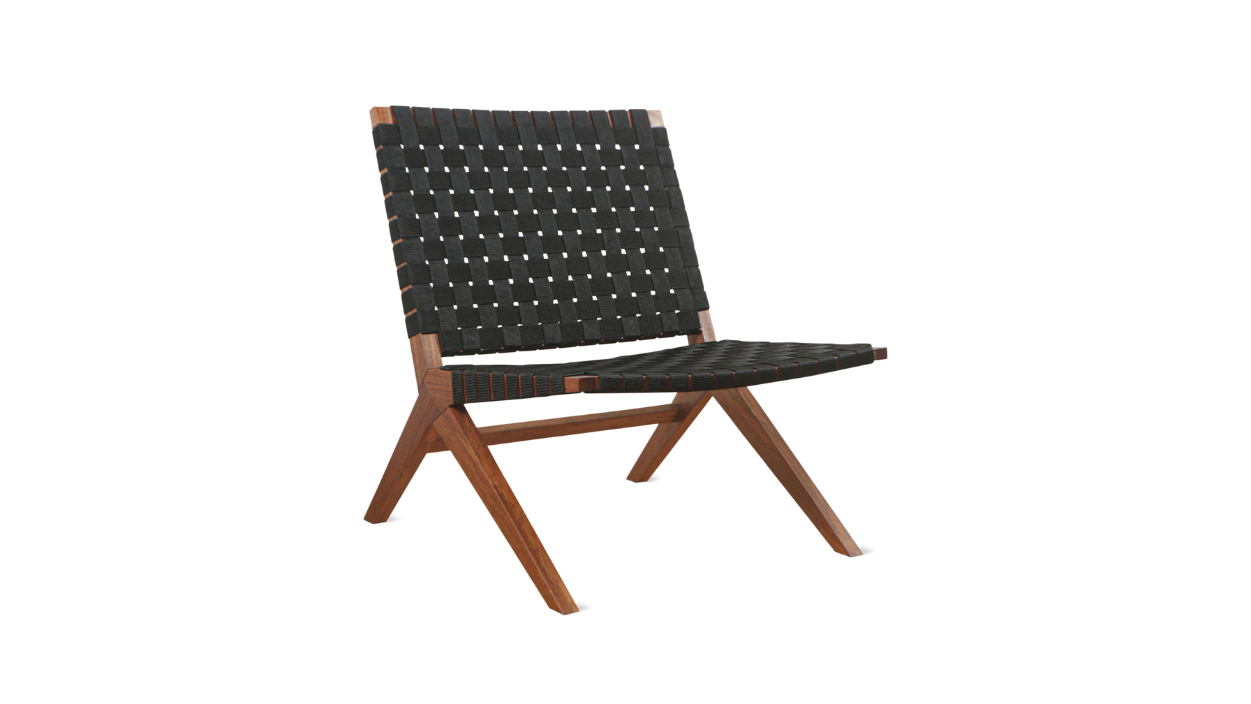 Endless Summer Outdoor Lounge Chair, Black Weave/Teak - Image 4