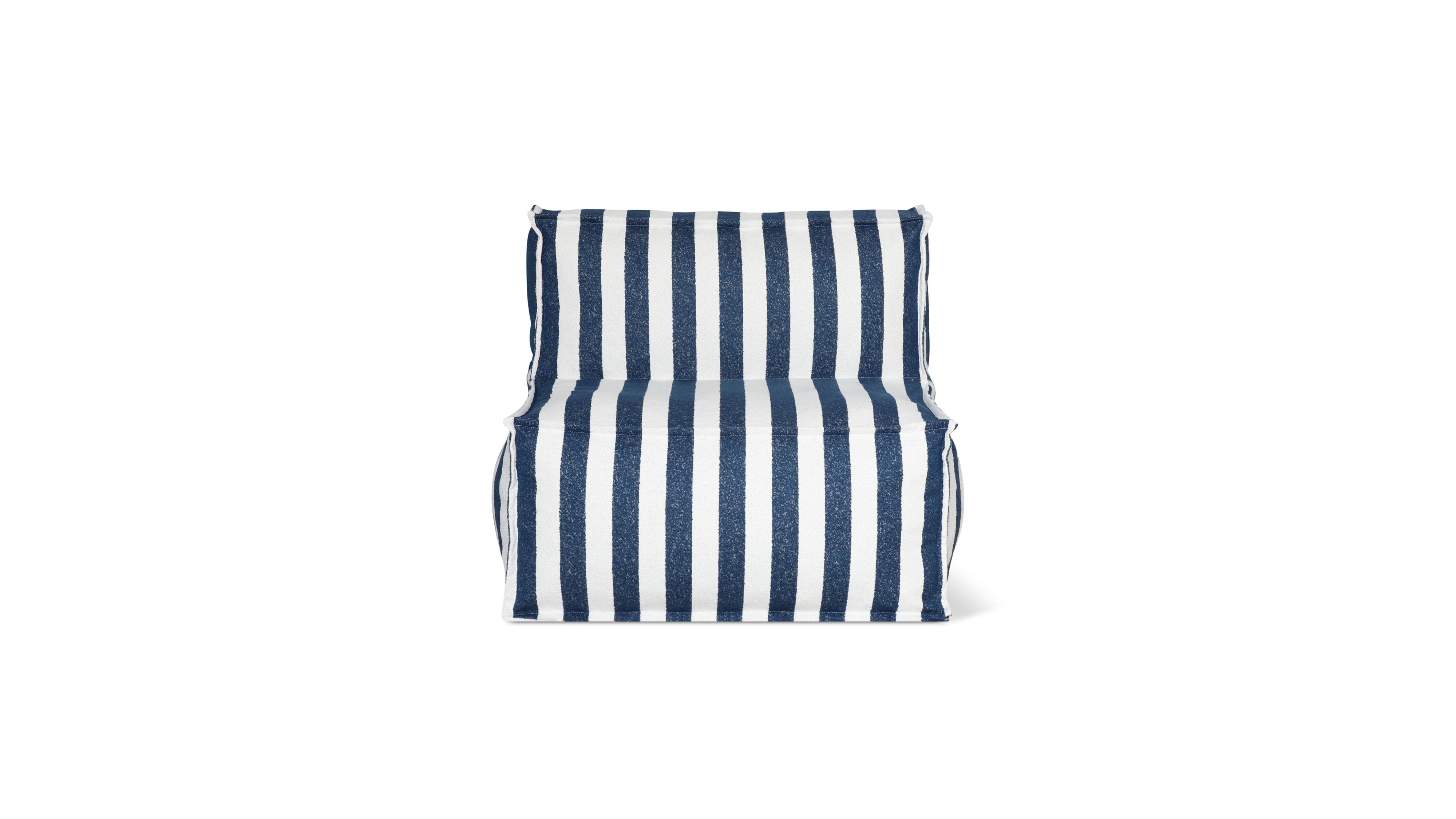 Make Waves Outdoor Armless Chair, Ocean Stripe