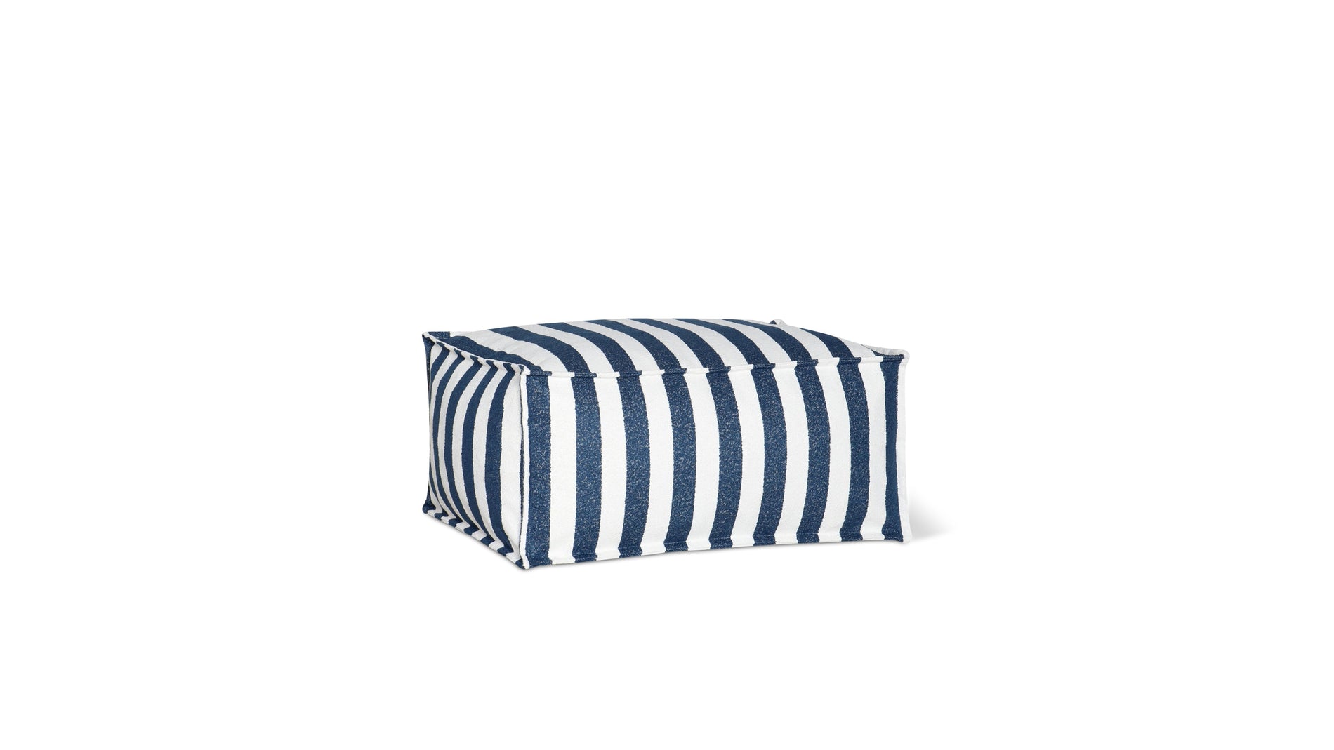 Make Waves Outdoor Ottoman, Ocean Stripe_image