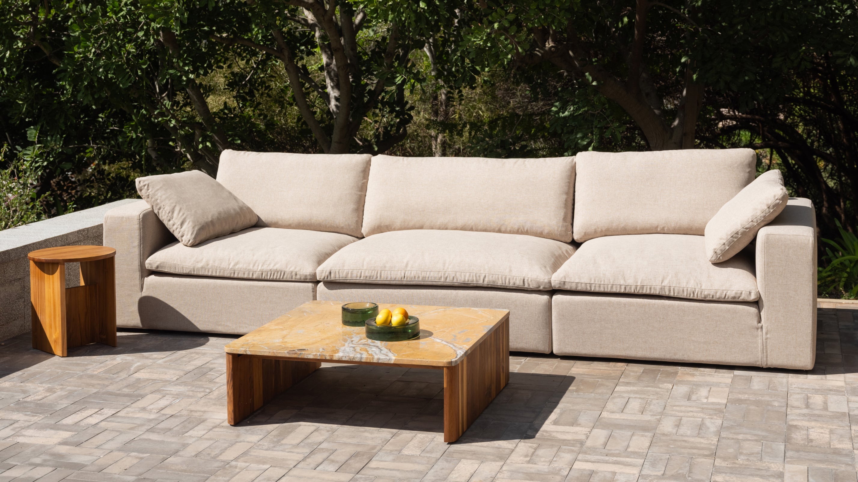 Movie Night™ Outdoor 3-Piece Modular Sofa, Standard, Ivory