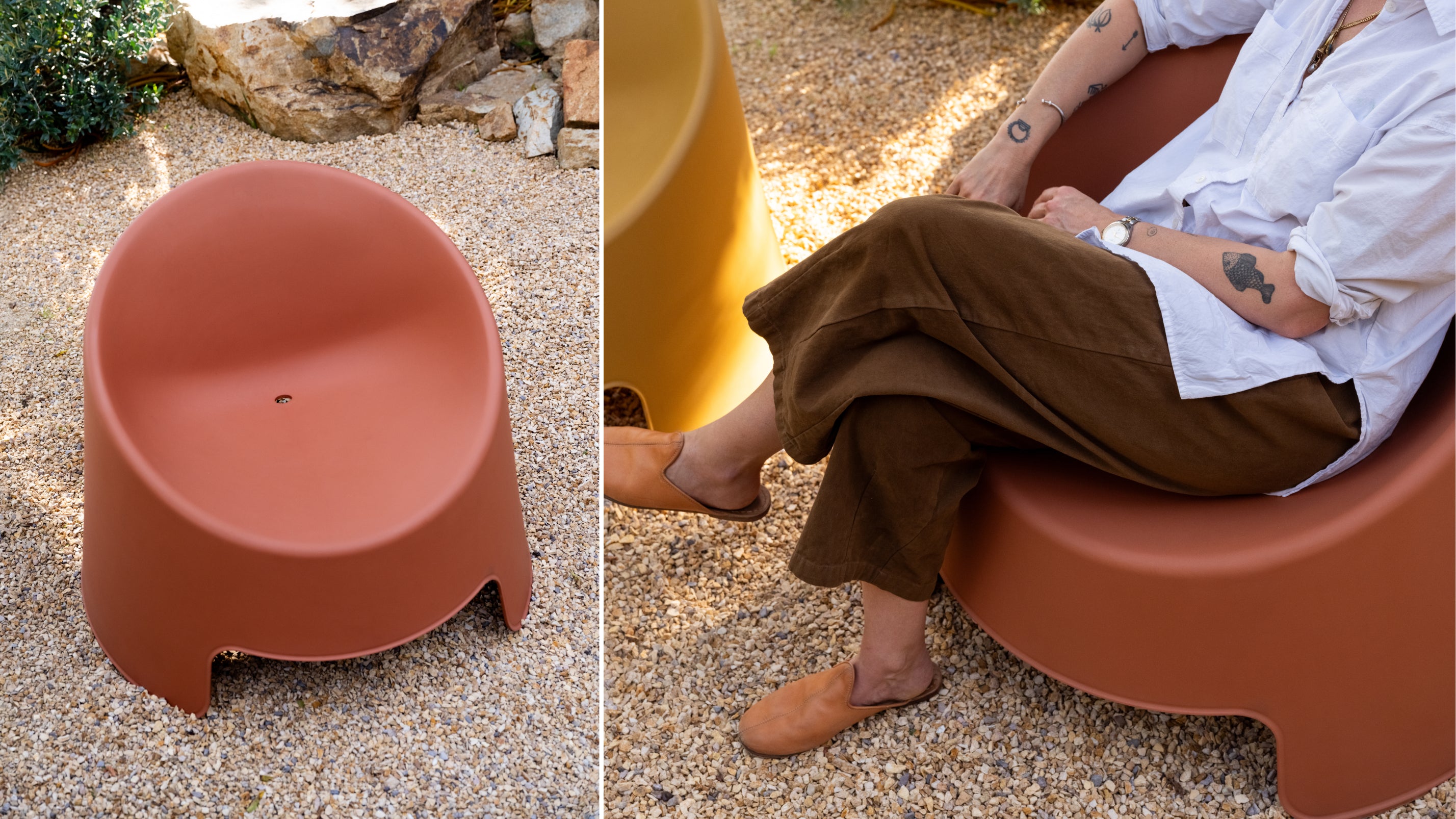 Inner Circle Outdoor Lounge Chair (Set of Two), Cinnamon