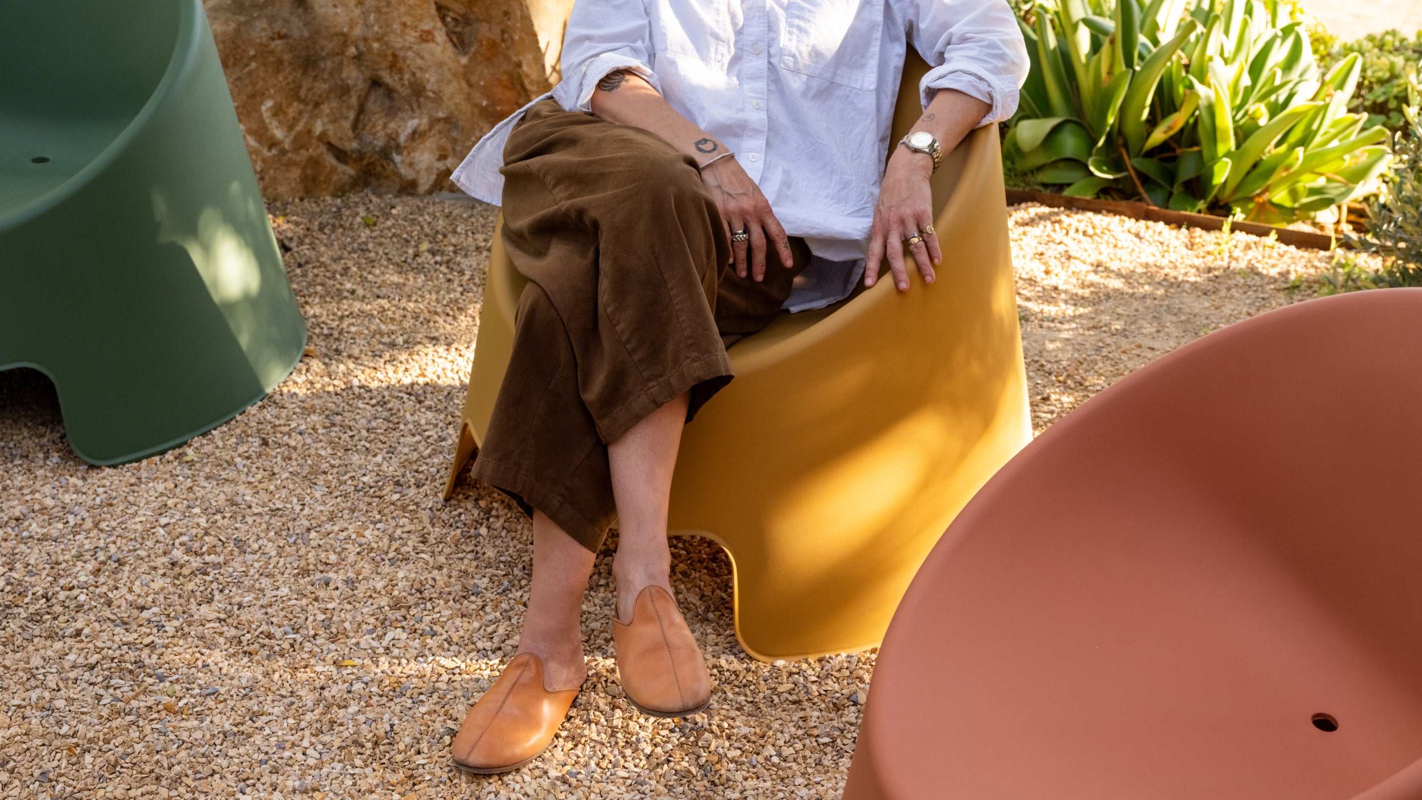 Inner Circle Outdoor Lounge Chair (Set of Two), Cinnamon