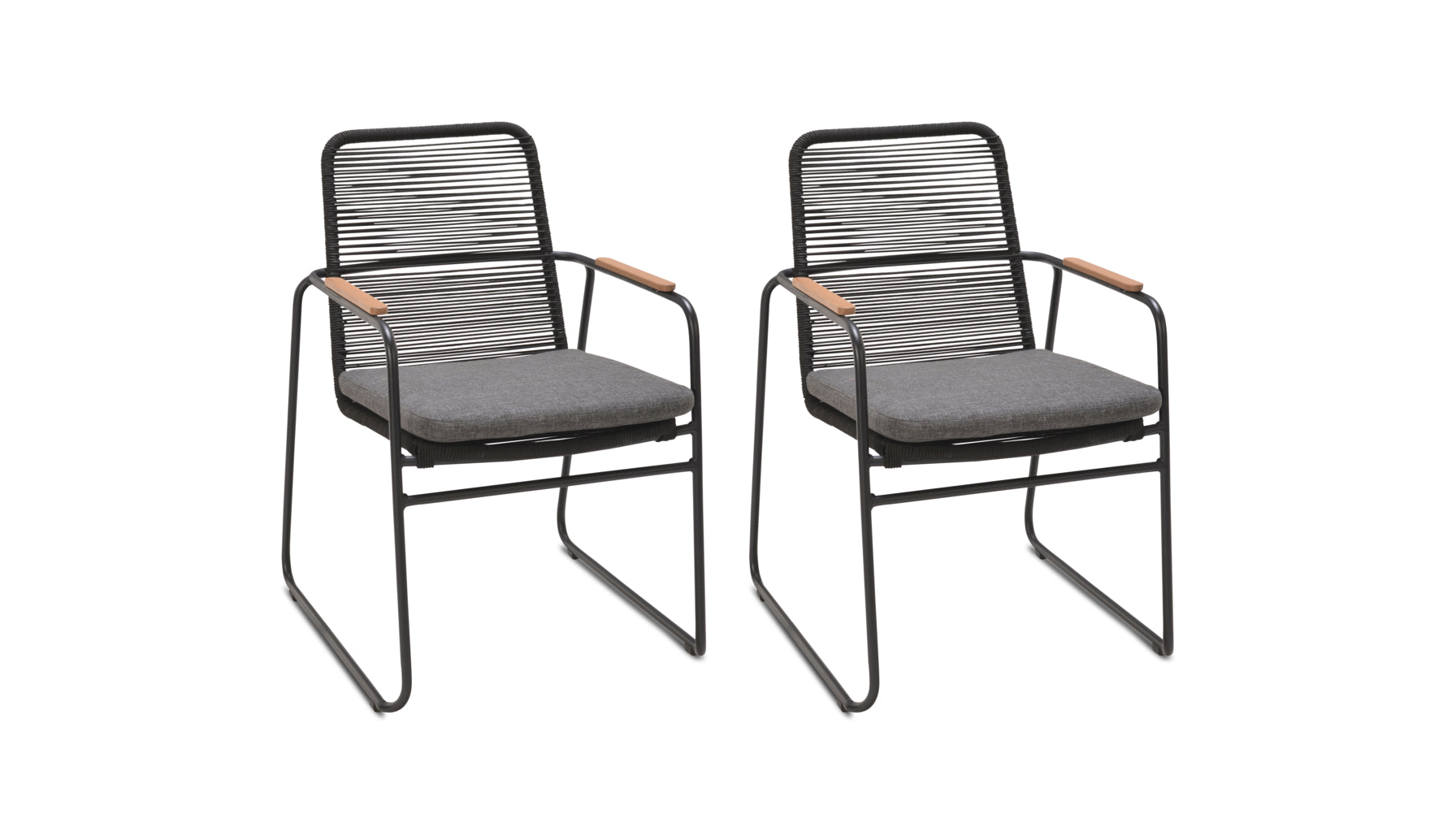 Resort Life Outdoor Dining Chair (Set of Two), Ocean Grey - Image 2