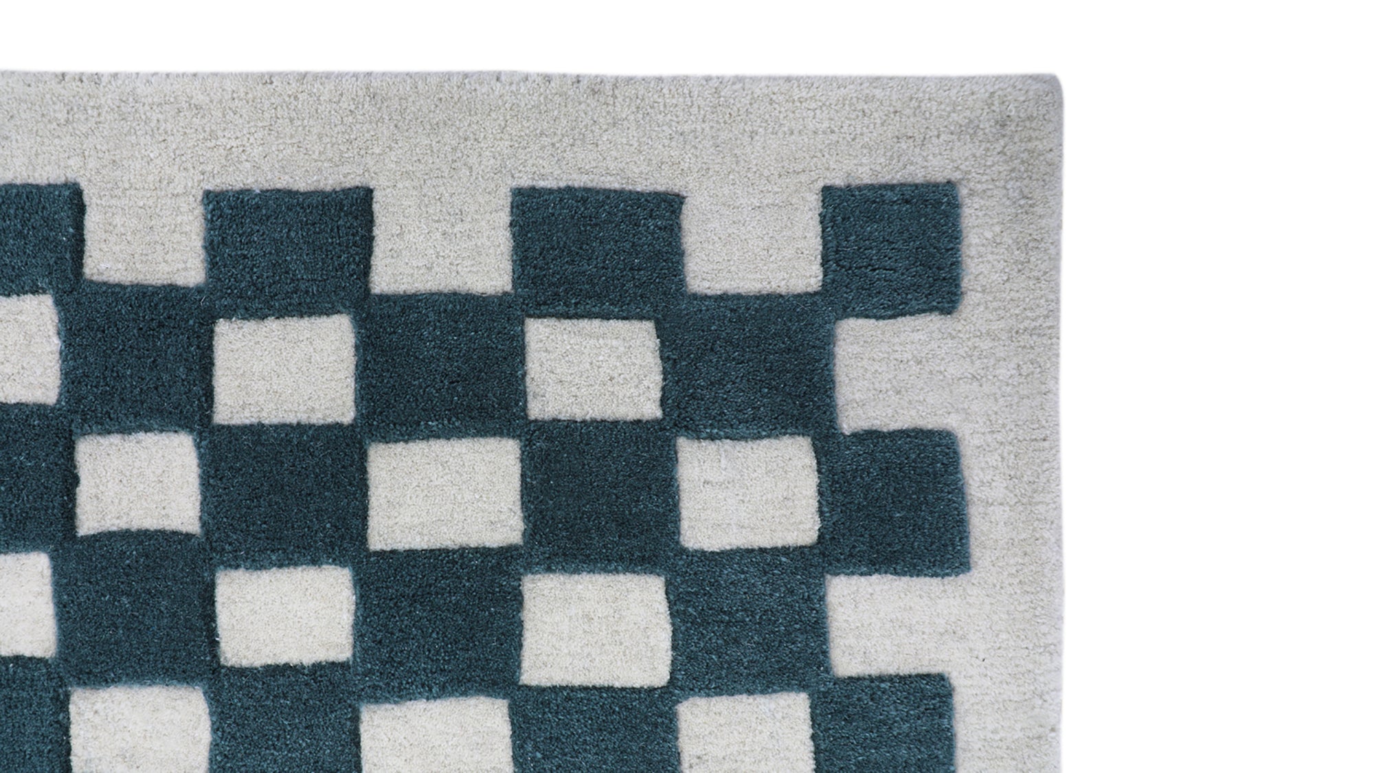 Checkers Rug x Scott Sueme, 5x7, Teal