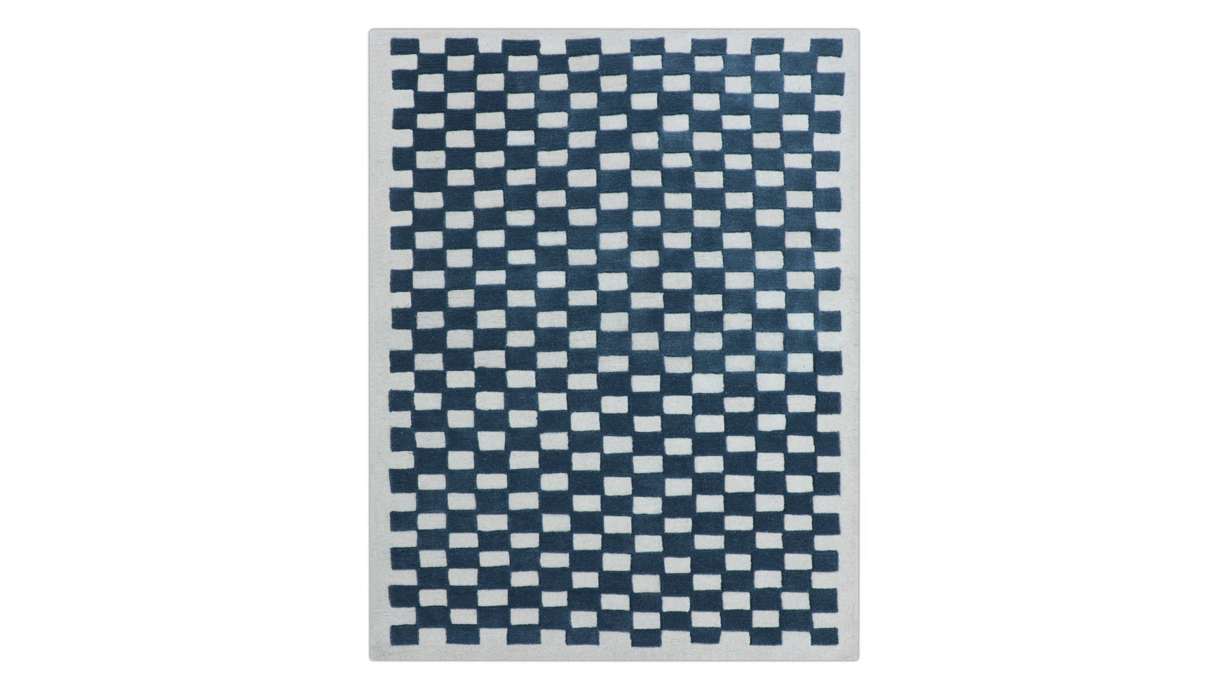 Checkers Rug x Scott Sueme, 5x7, Teal