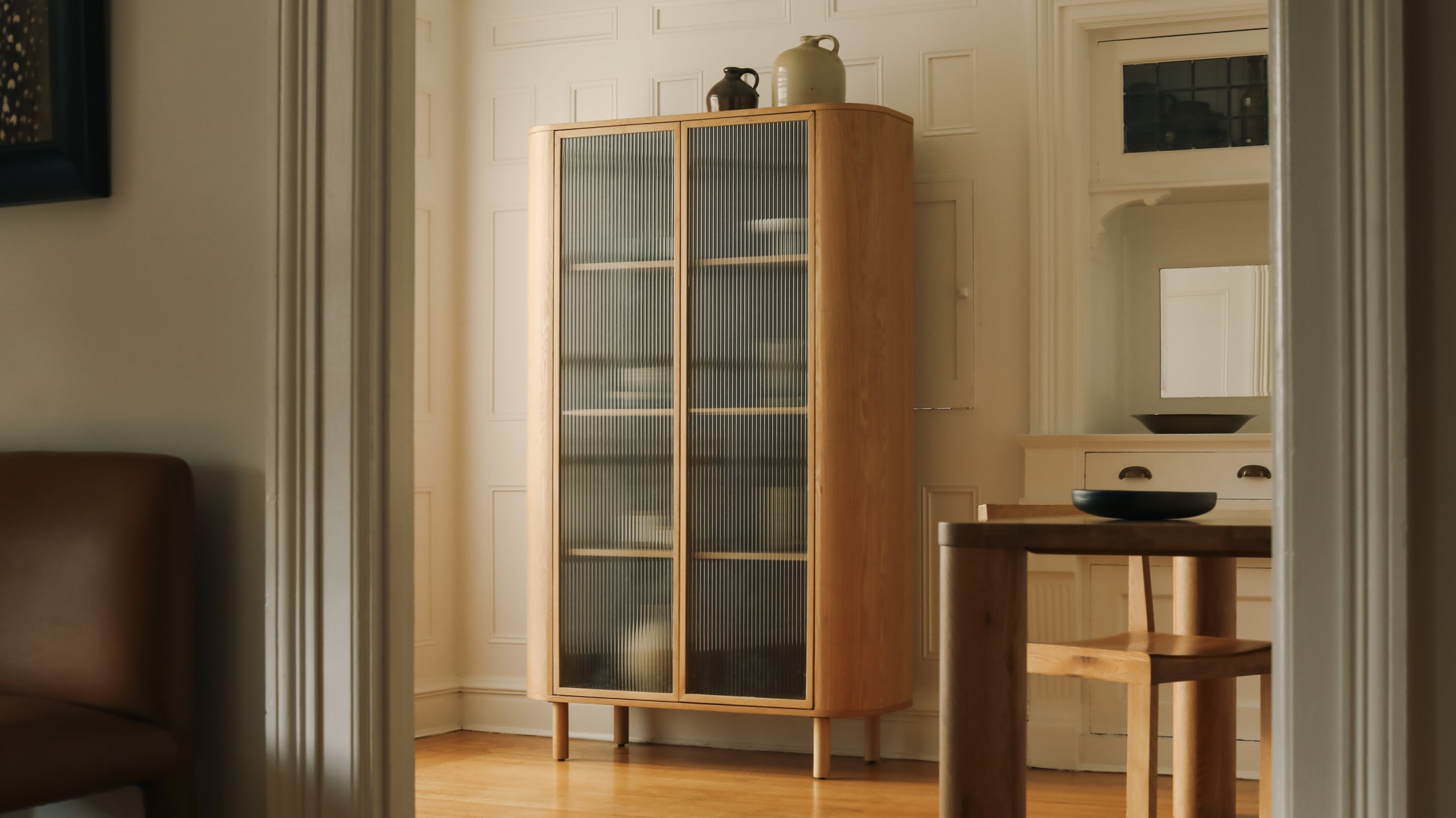 Showcase Cabinet, White Oak