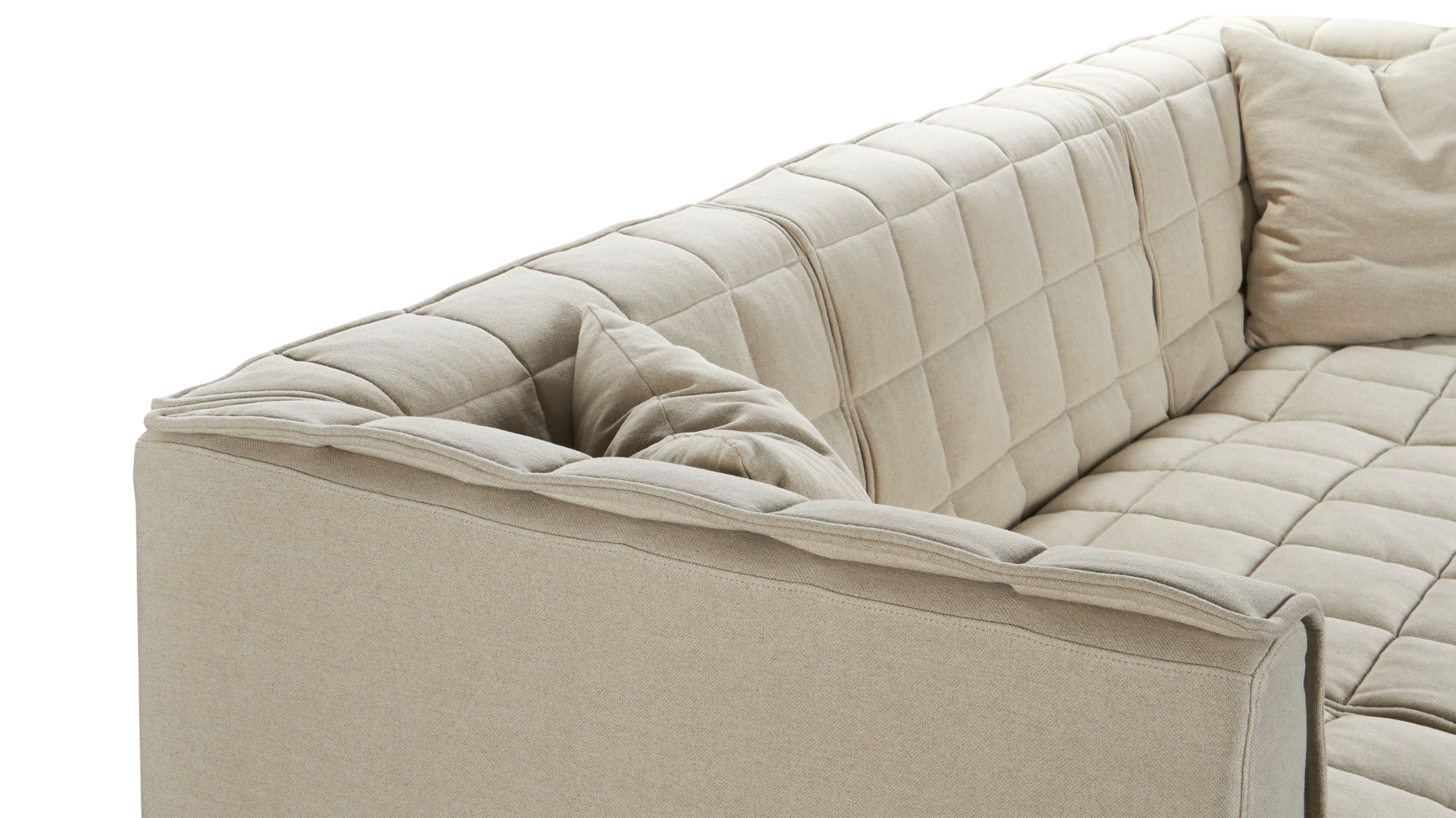 Quilt 3-Piece Modular Sofa, Fawn - Image 5