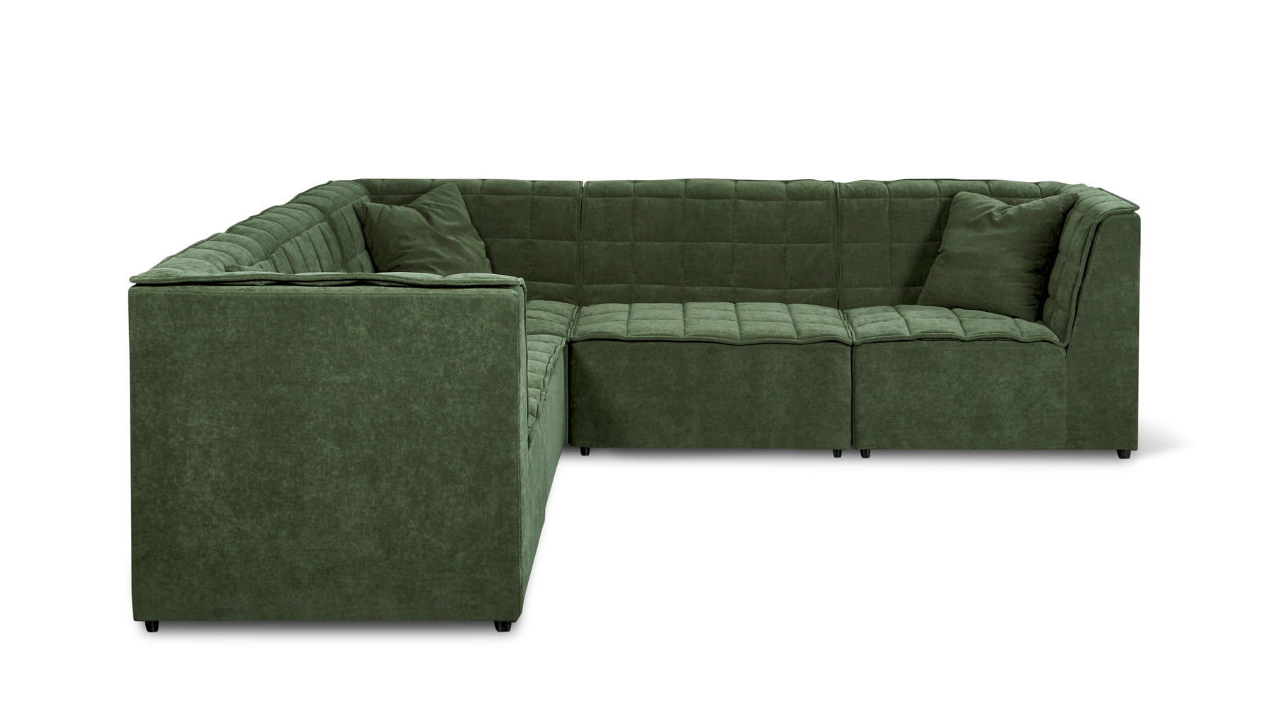Quilt 5-Piece Modular Sectional Closed, Moss - Image 1