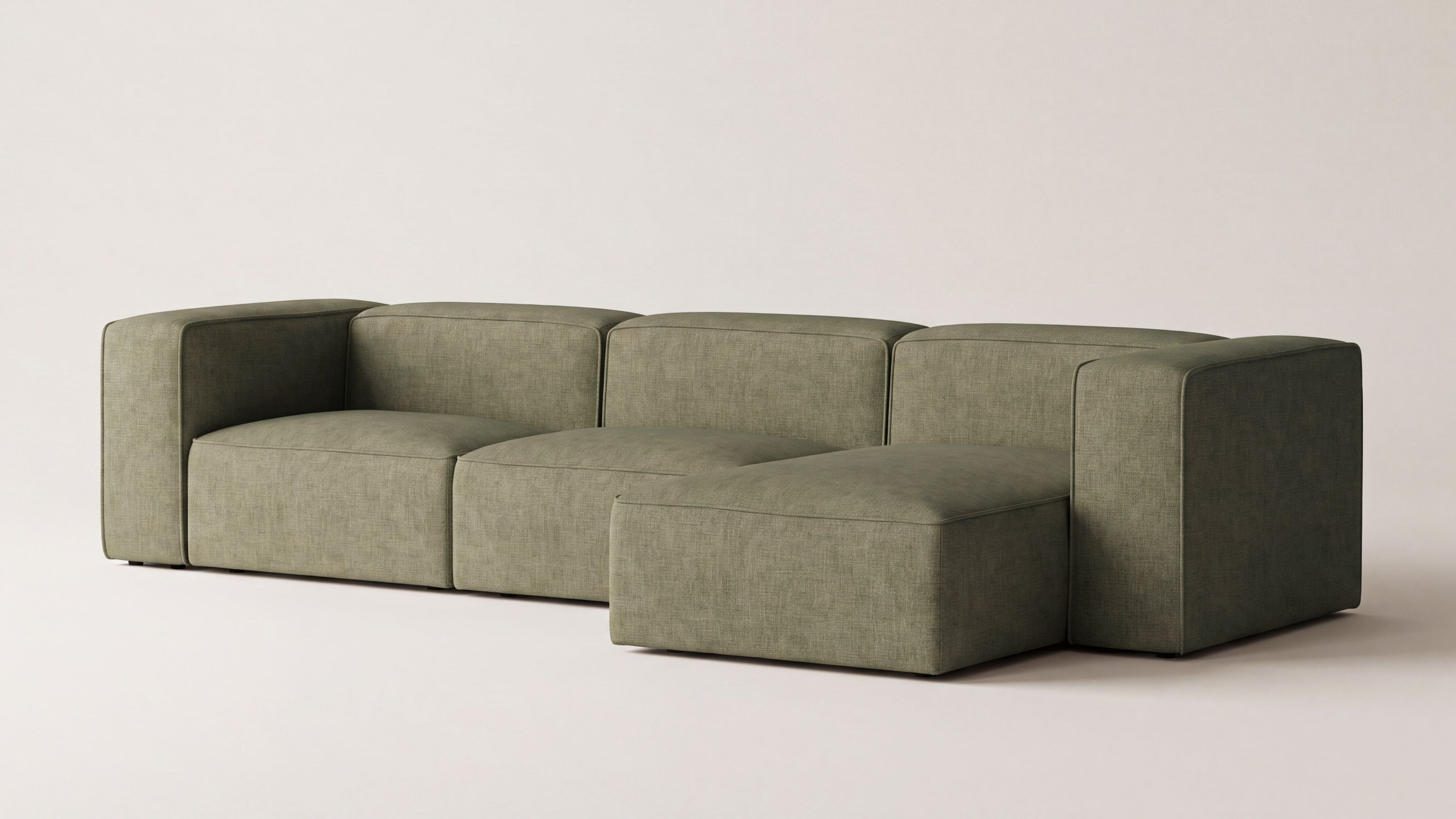 Common Ground 3-Piece Modular Sectional, Right, Olive