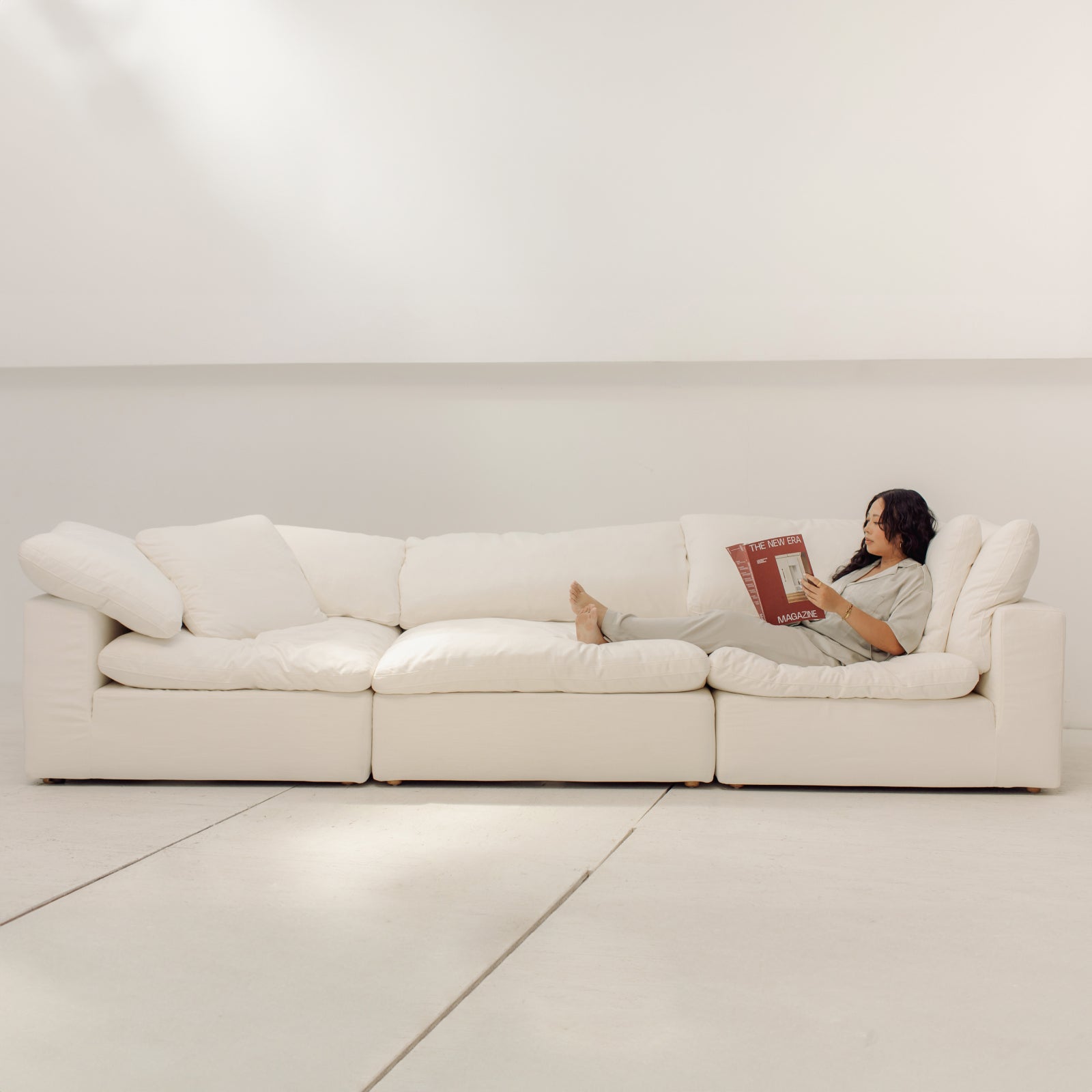 Movie Night™ 3-Piece Modular Sofa, Standard, Cream Linen - Image 11