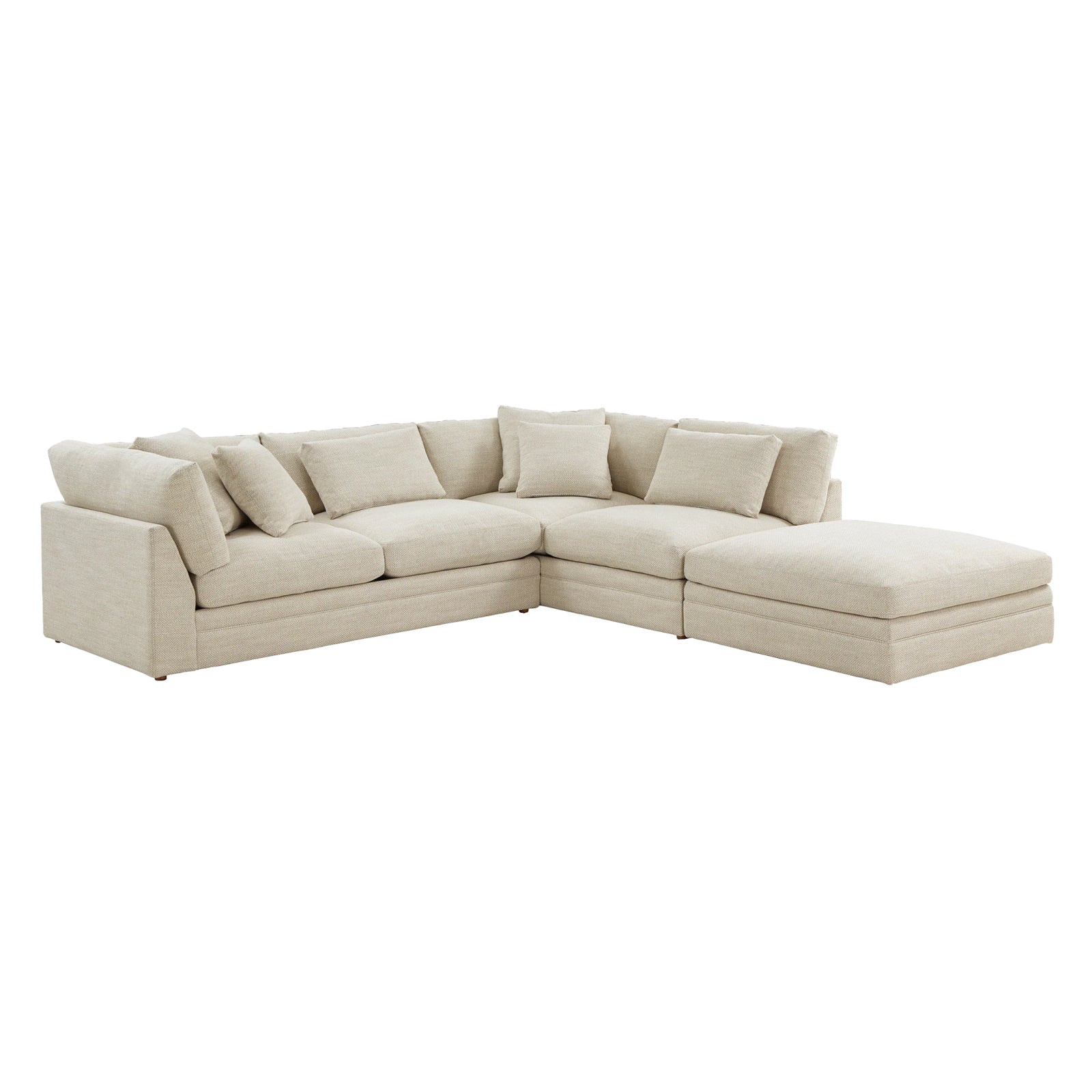 Feel Good Sectional with Ottoman, Right, Oyster - Image 9