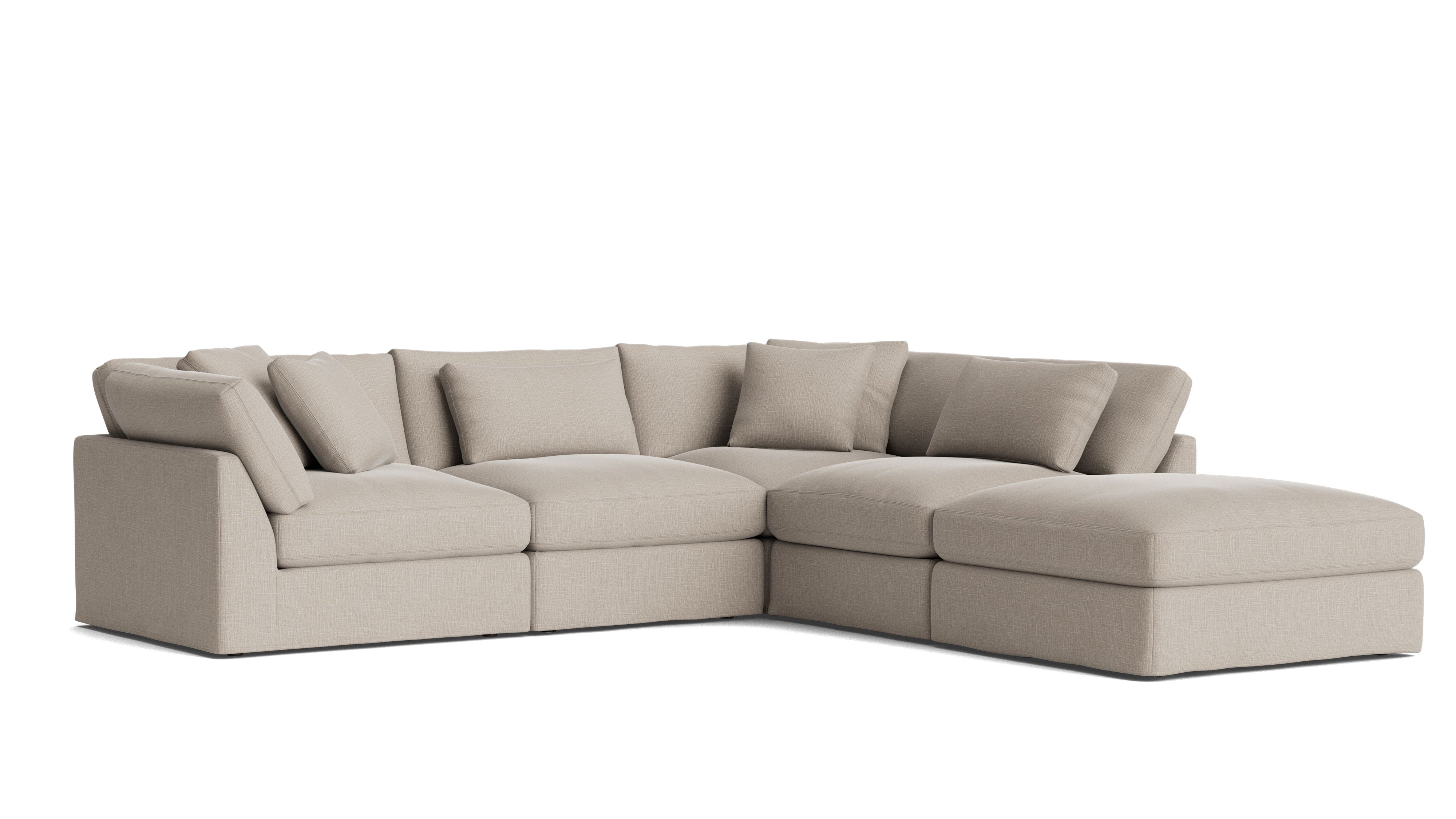 Get Together™ 5 - Piece Modular Sectional, Large, Light Pebble - Sundays CompanySEC-YJ-028-029