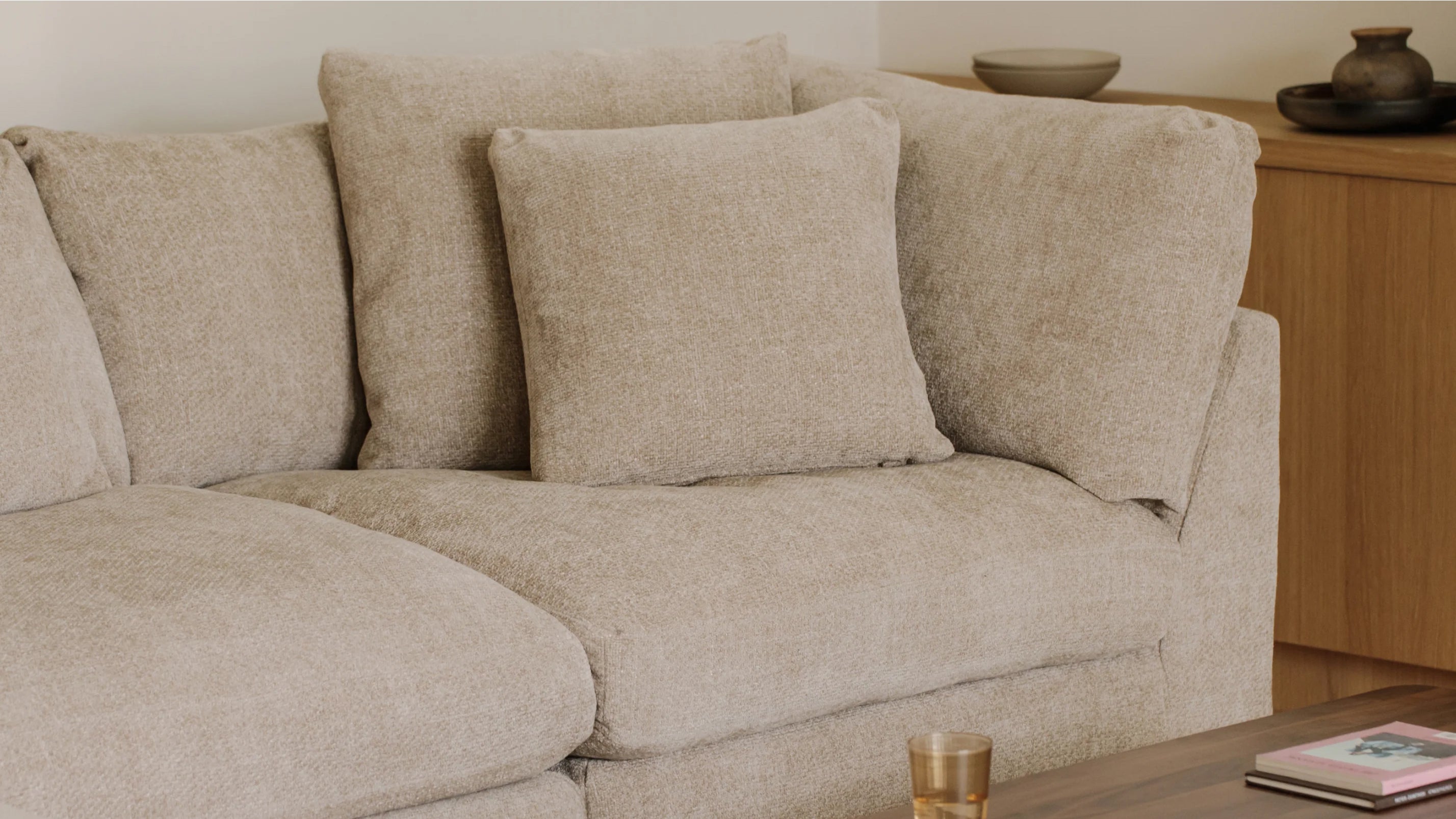 Get Together™ 2-Piece Modular Sofa, Large, Champagne - Sundays Company