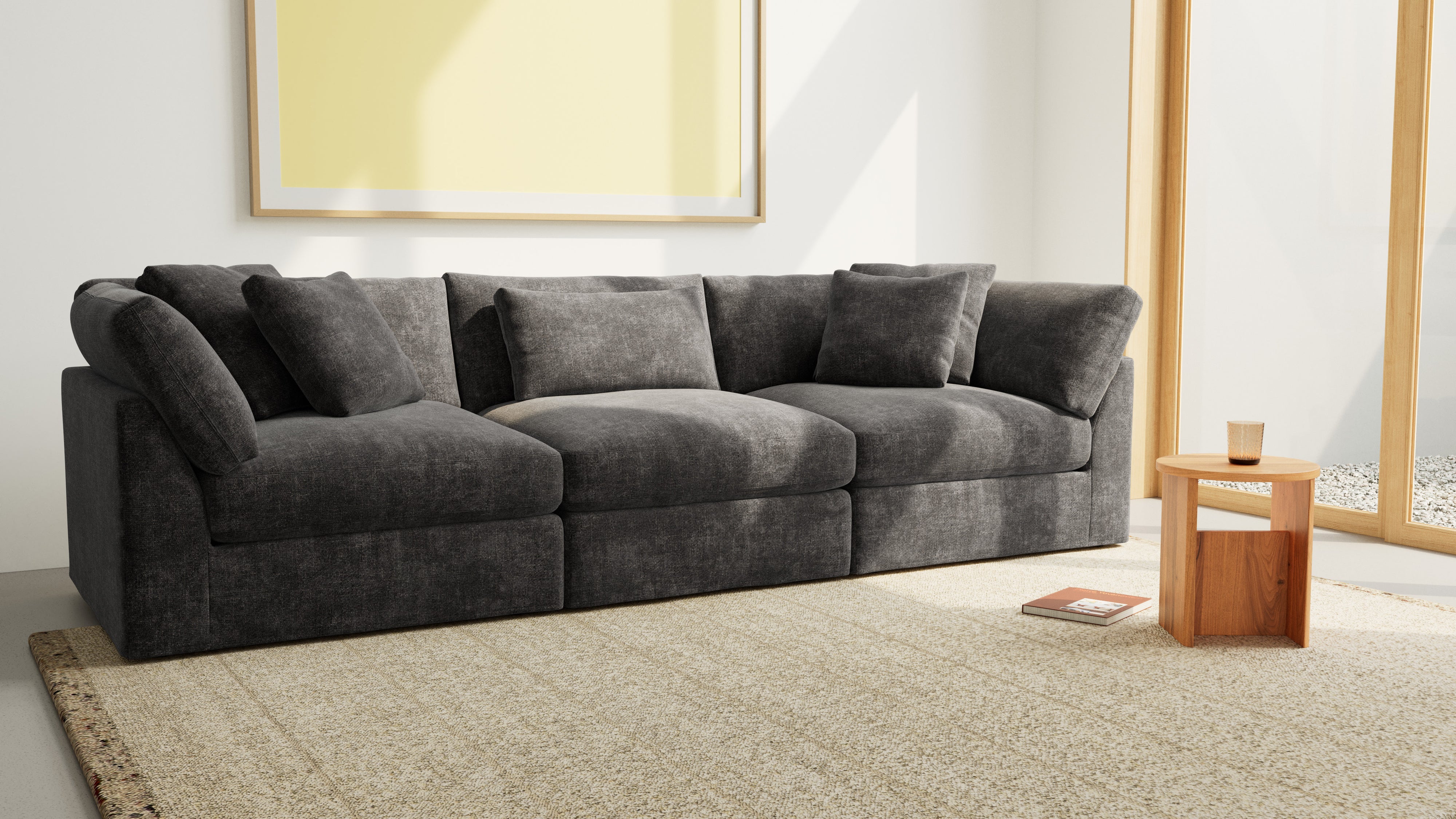 Get Together™ 3 - Piece Modular Sofa, Large, Truffle - Sundays CompanySEC-YJ-030-003
