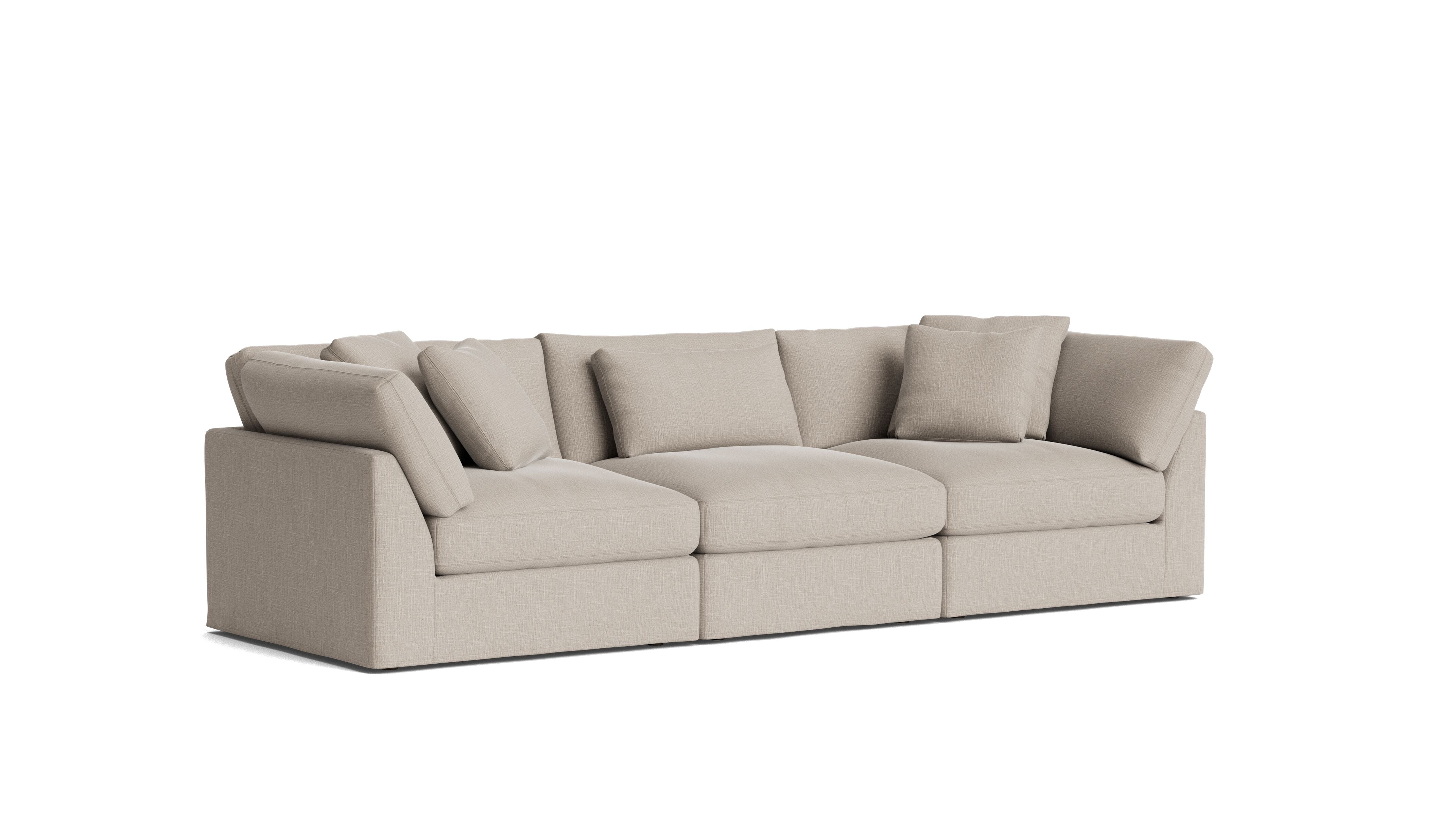 Get Together™ 3-Piece Modular Sofa, Large, Light Pebble - Sundays