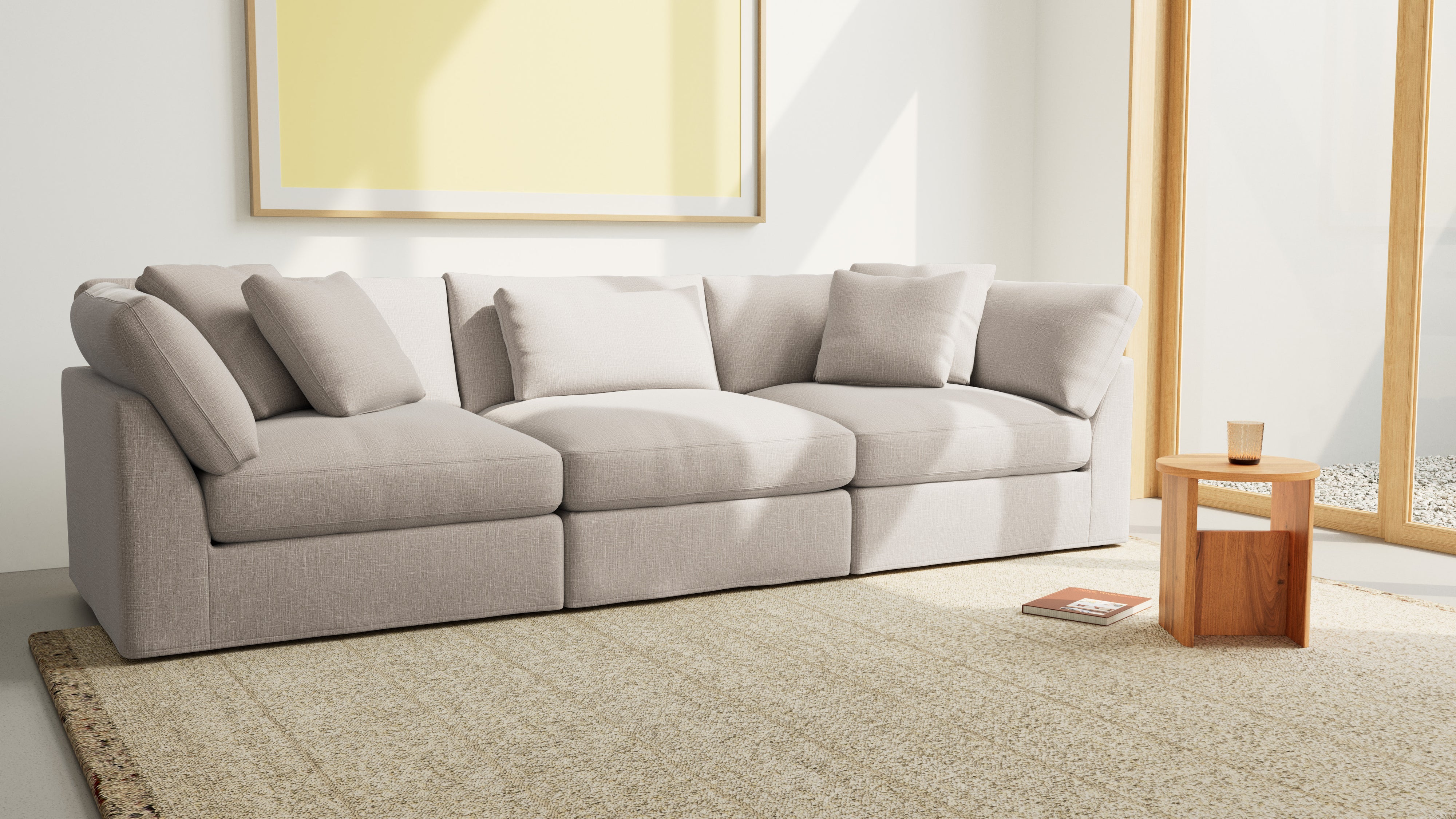 Get Together™ 3 - Piece Modular Sofa, Large, Light Pebble - Sundays CompanySEC-YJ-030-029