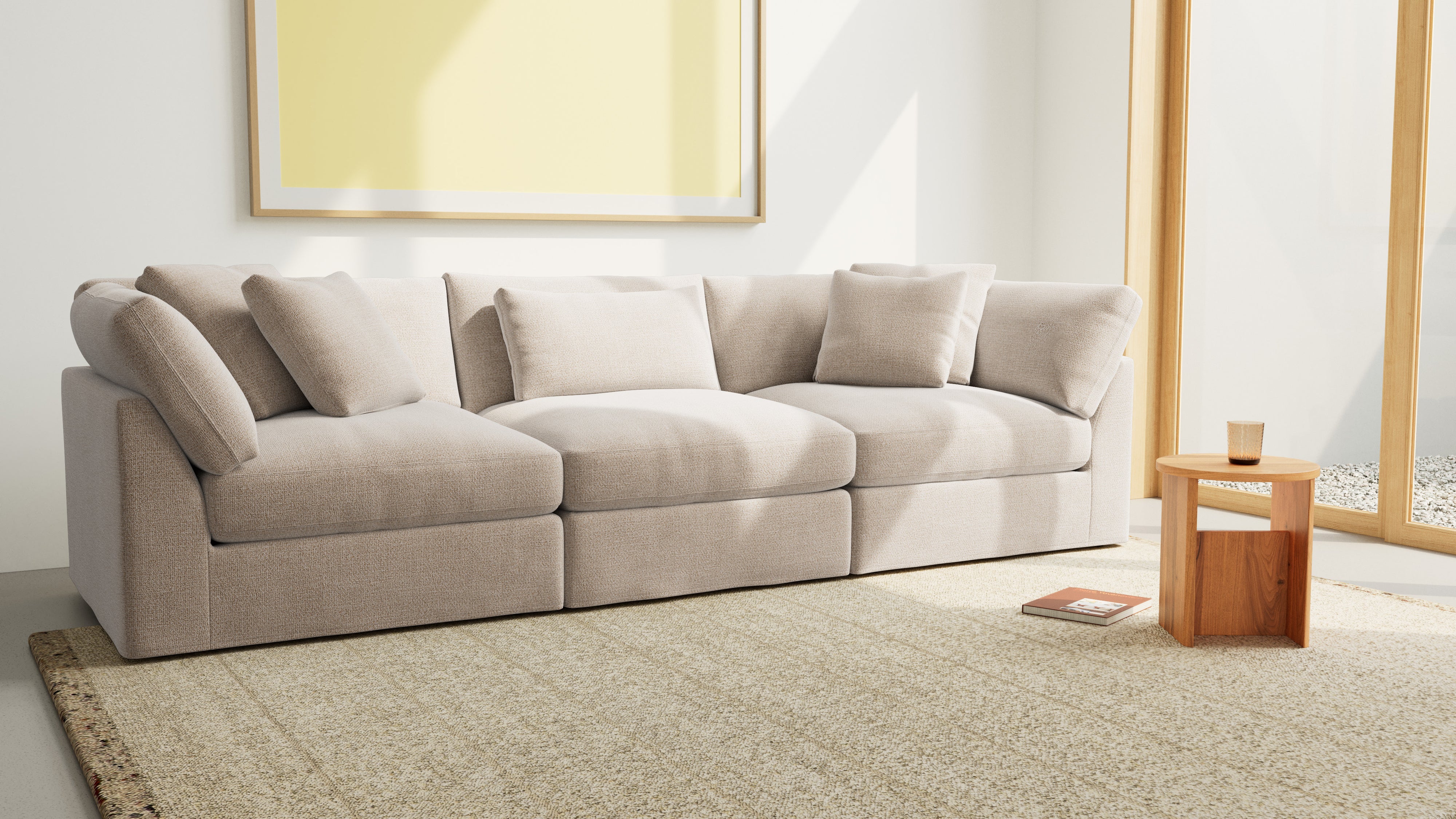 Get Together™ 3 - Piece Modular Sofa, Large, Champagne - Sundays CompanySEC-YJ-030-041