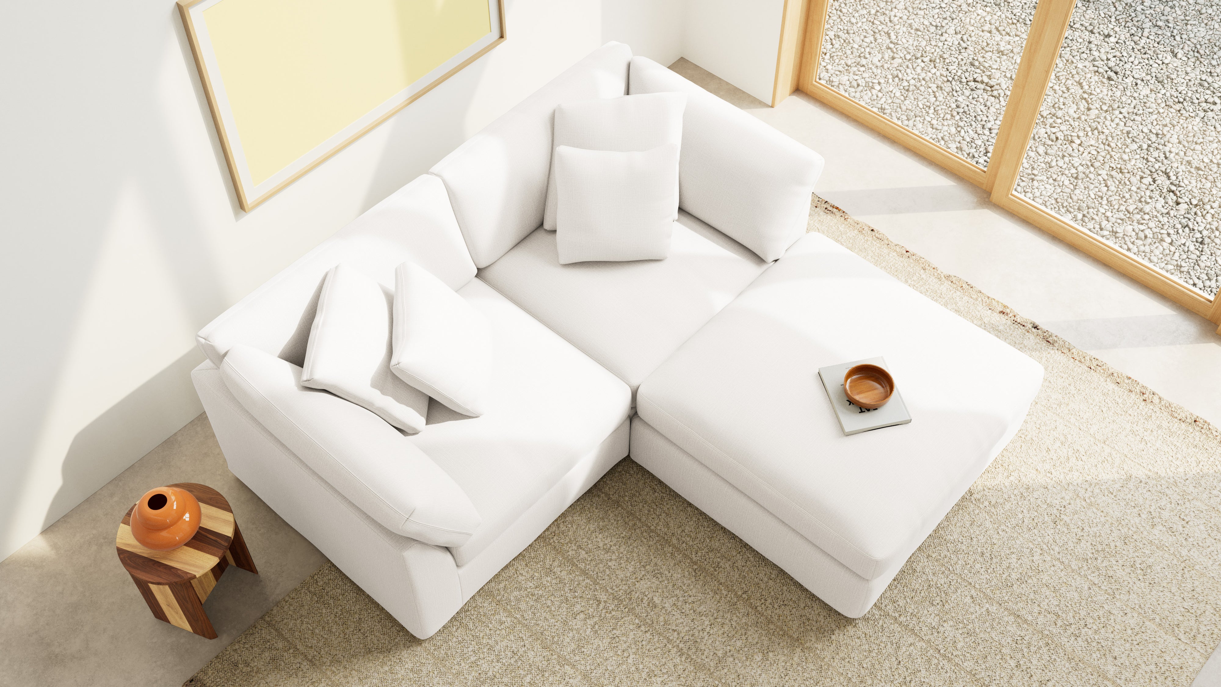 Get Together™ 3-Piece Modular Sectional, Large, Cream Linen