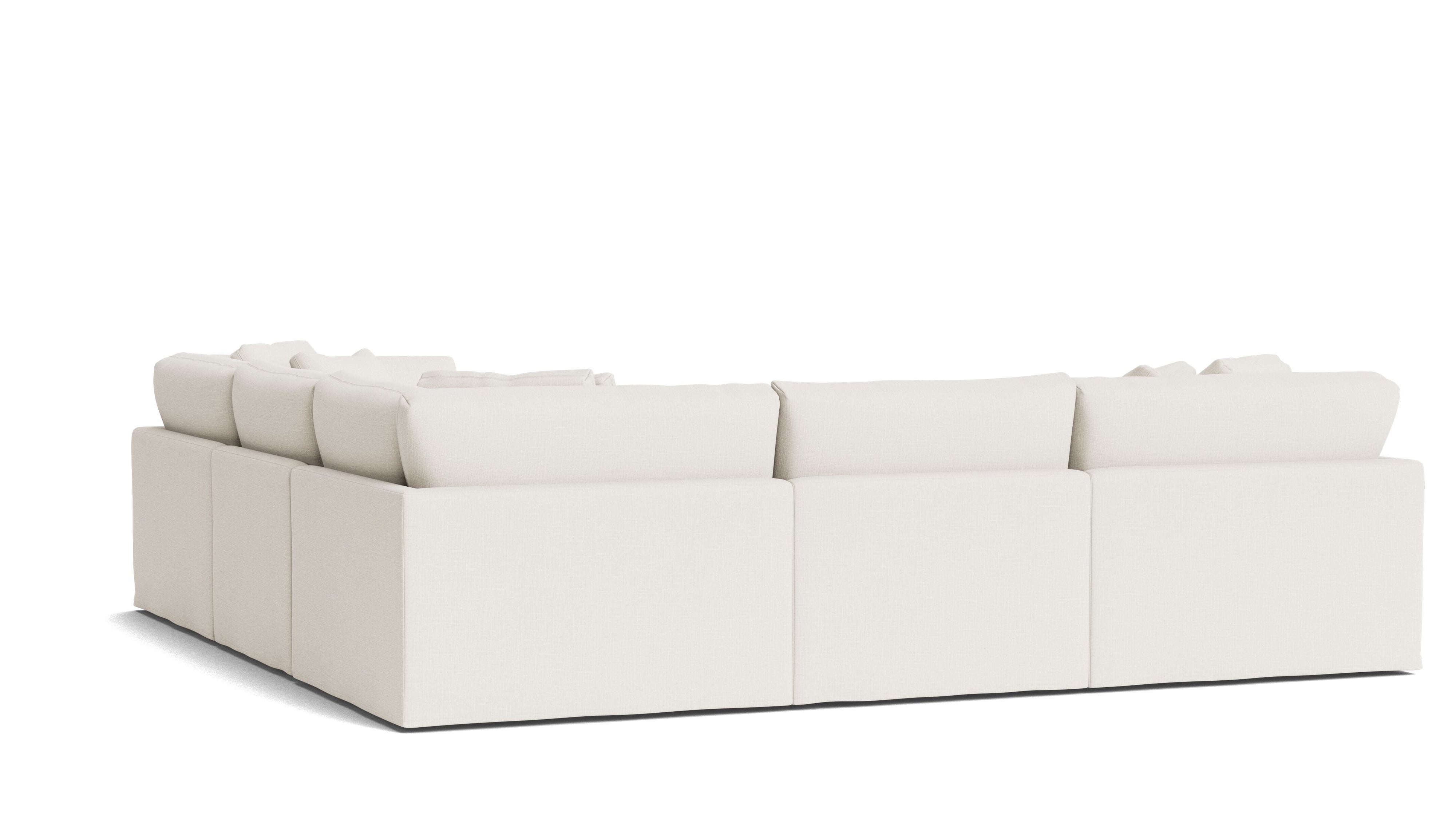 Get Together™ 5 - Piece Modular Sectional Closed, Large, Cream Linen - Sundays CompanySEC-YJ-033-018