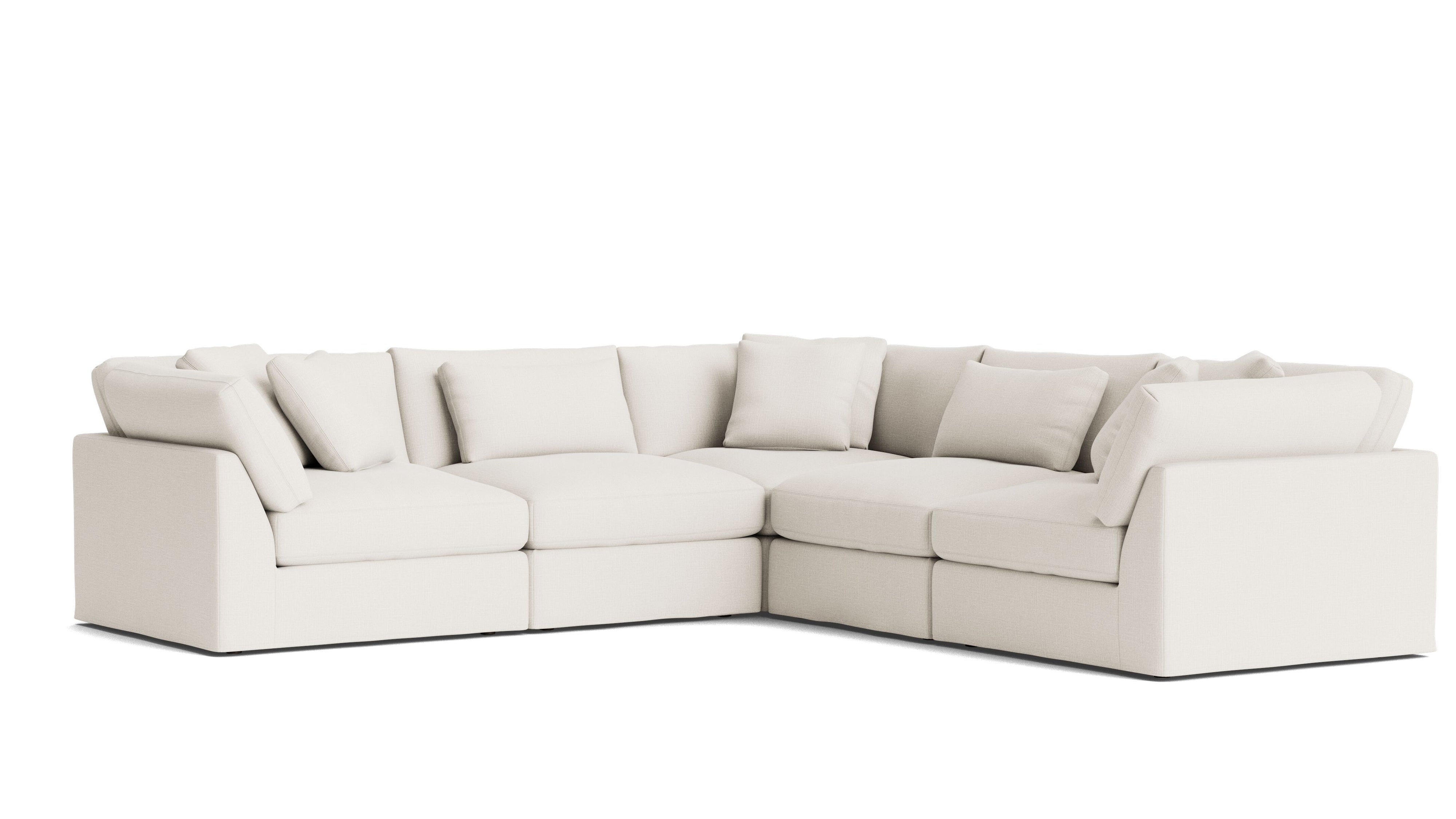 Get Together™ 5 - Piece Modular Sectional Closed, Large, Cream Linen - Sundays CompanySEC-YJ-033-018