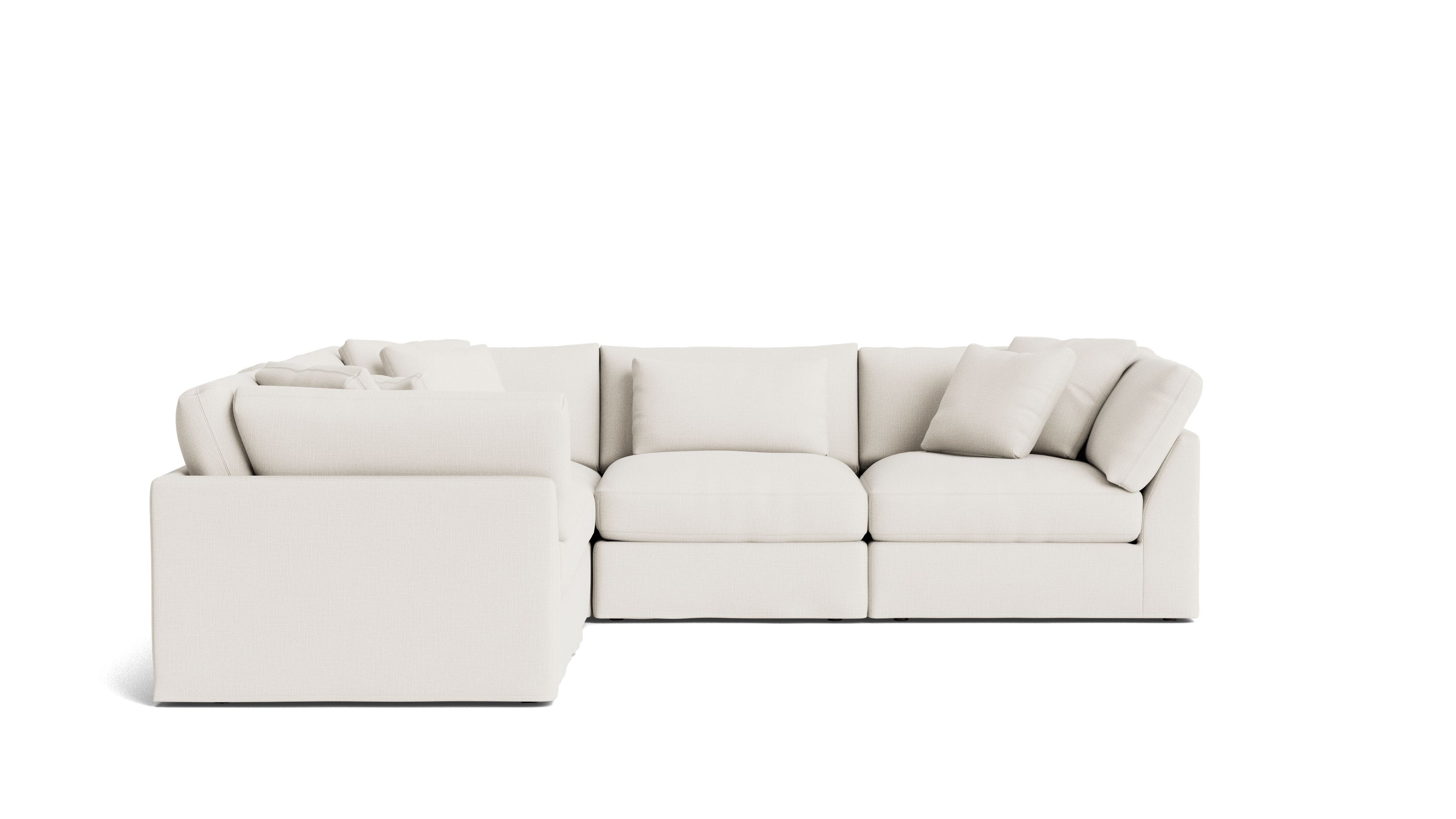 Get Together™ 5 - Piece Modular Sectional Closed, Large, Cream Linen - Sundays CompanySEC-YJ-033-018