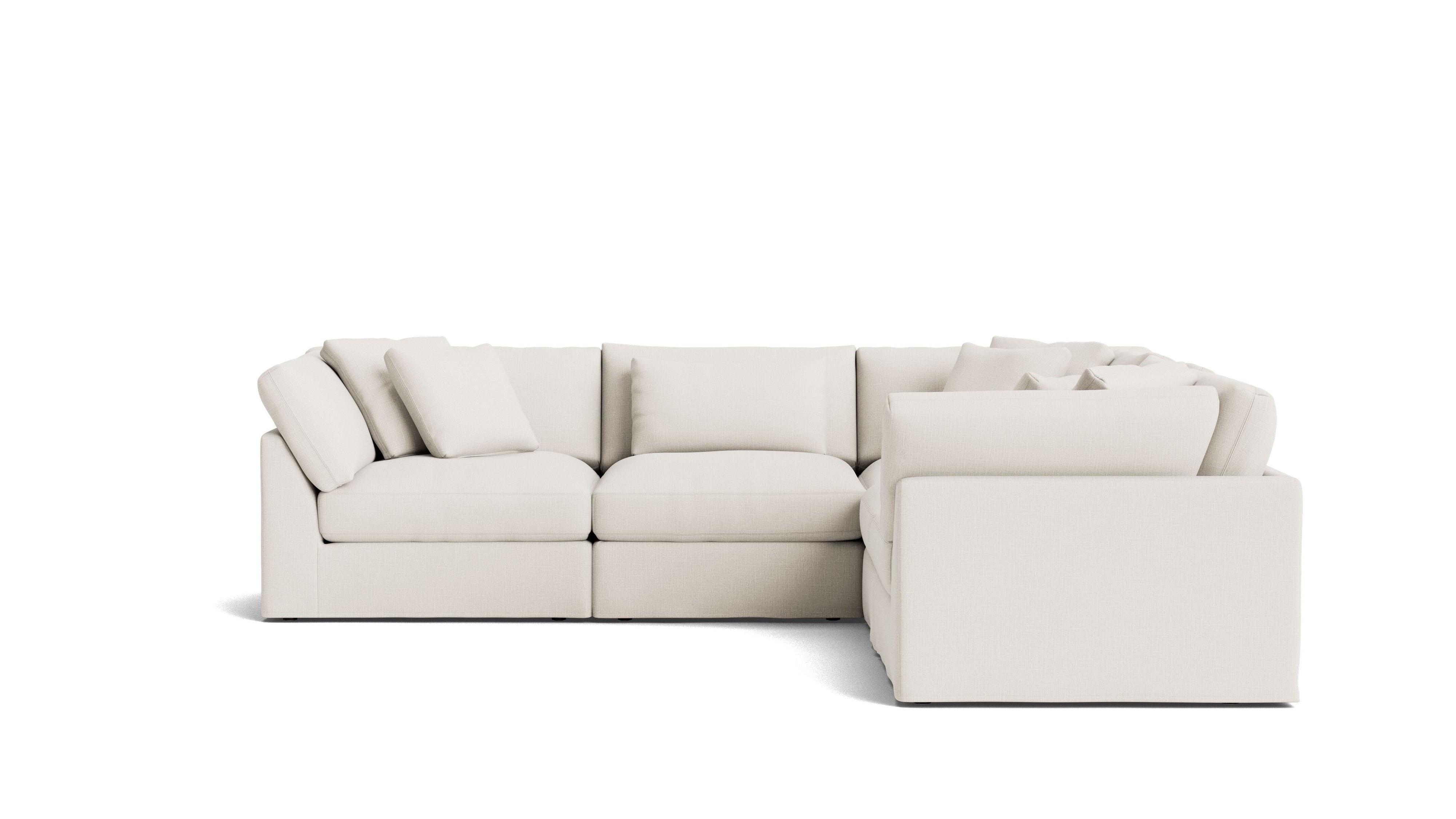 Get Together™ 5-Piece Modular Sectional Closed, Large, Cream Linen