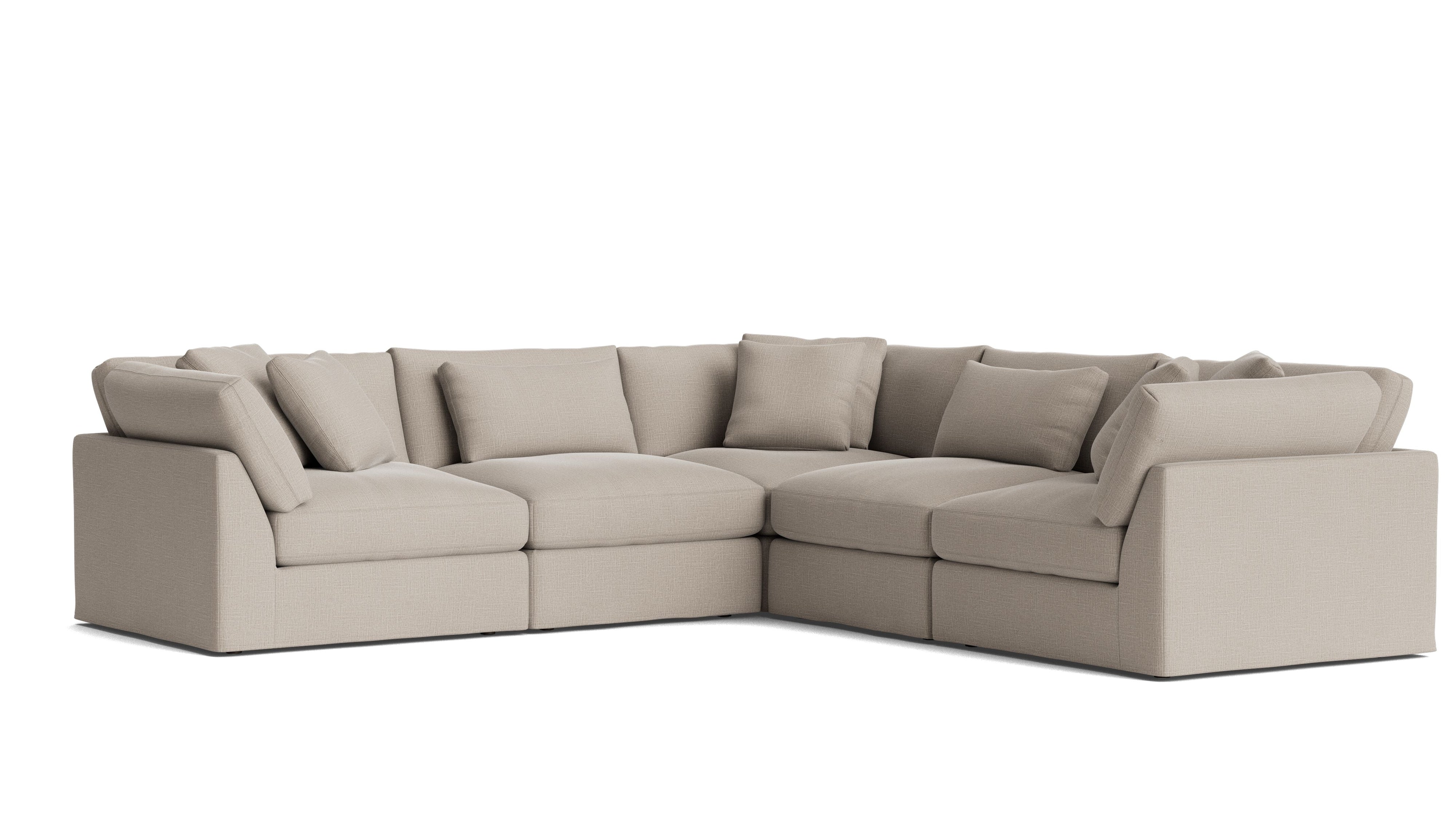 Get Together™ 5 - Piece Modular Sectional Closed, Large, Light Pebble - Sundays CompanySEC-YJ-033-029