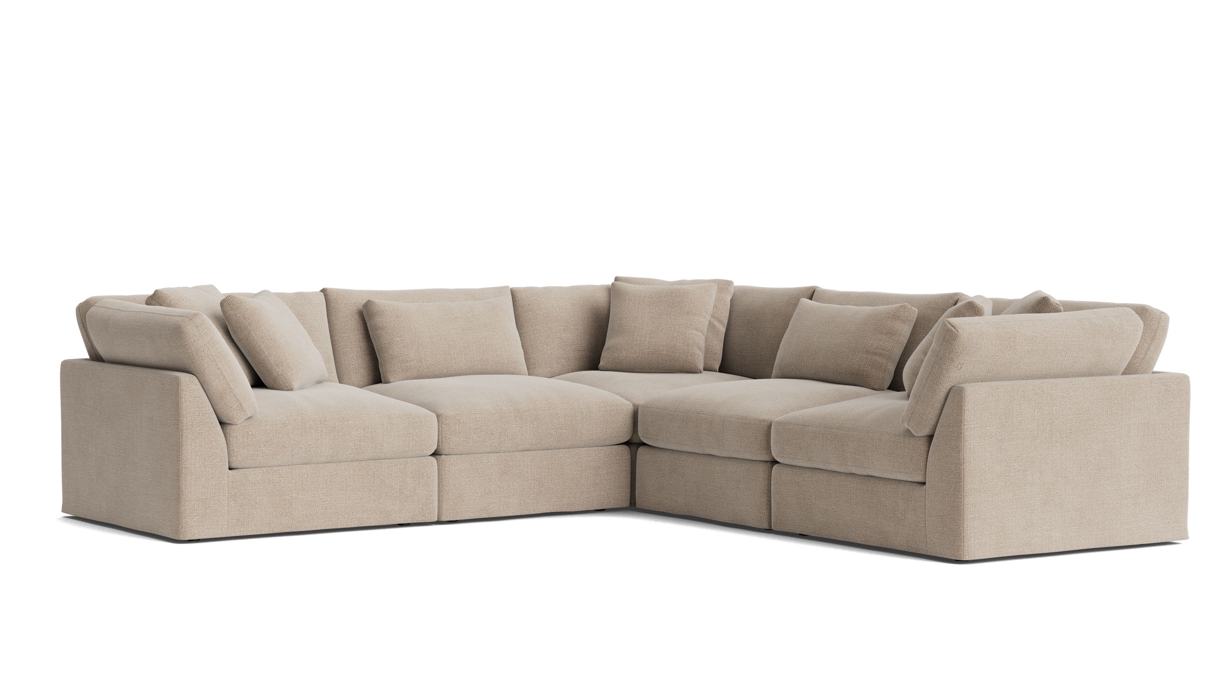 Get Together™ 5 - Piece Modular Sectional Closed, Large, Champagne - Sundays CompanySEC-YJ-033-041