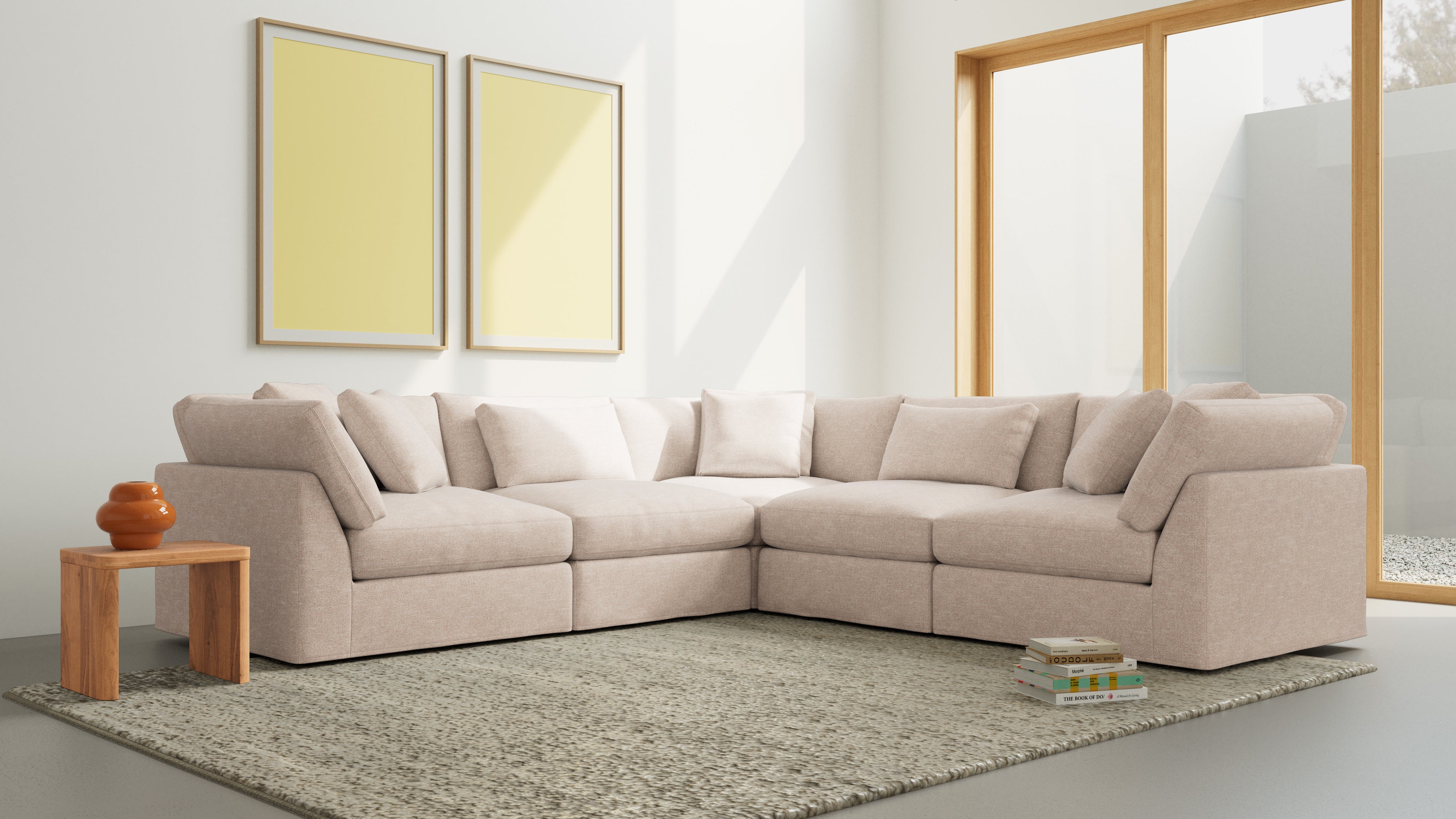 Get Together™ 5-Piece Modular Sectional Closed, Large, Sunbeam