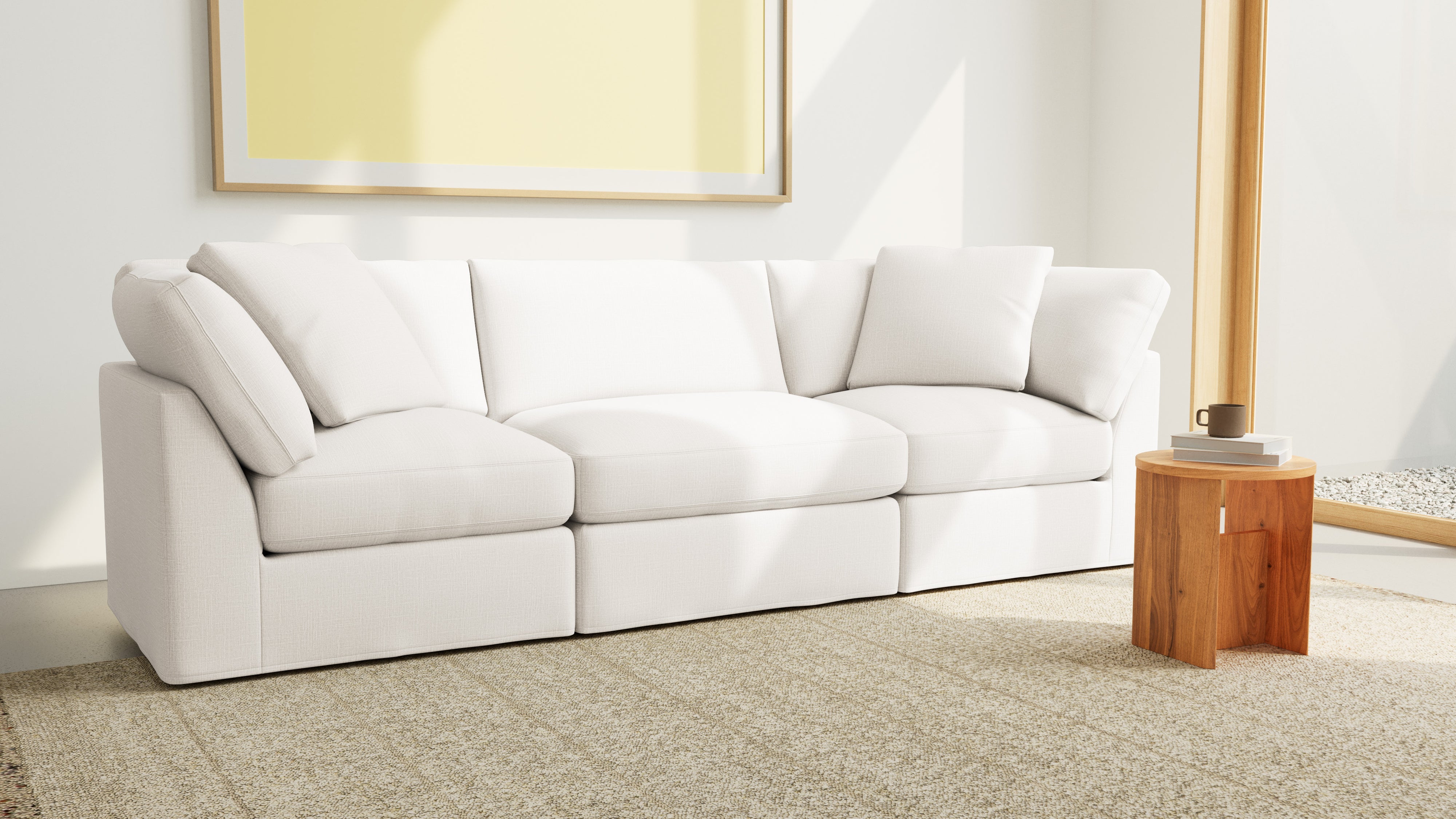 Get Together™ 3 - Piece Modular Sofa, Standard, Cream Linen - Sundays CompanySEC-YJ-035-018