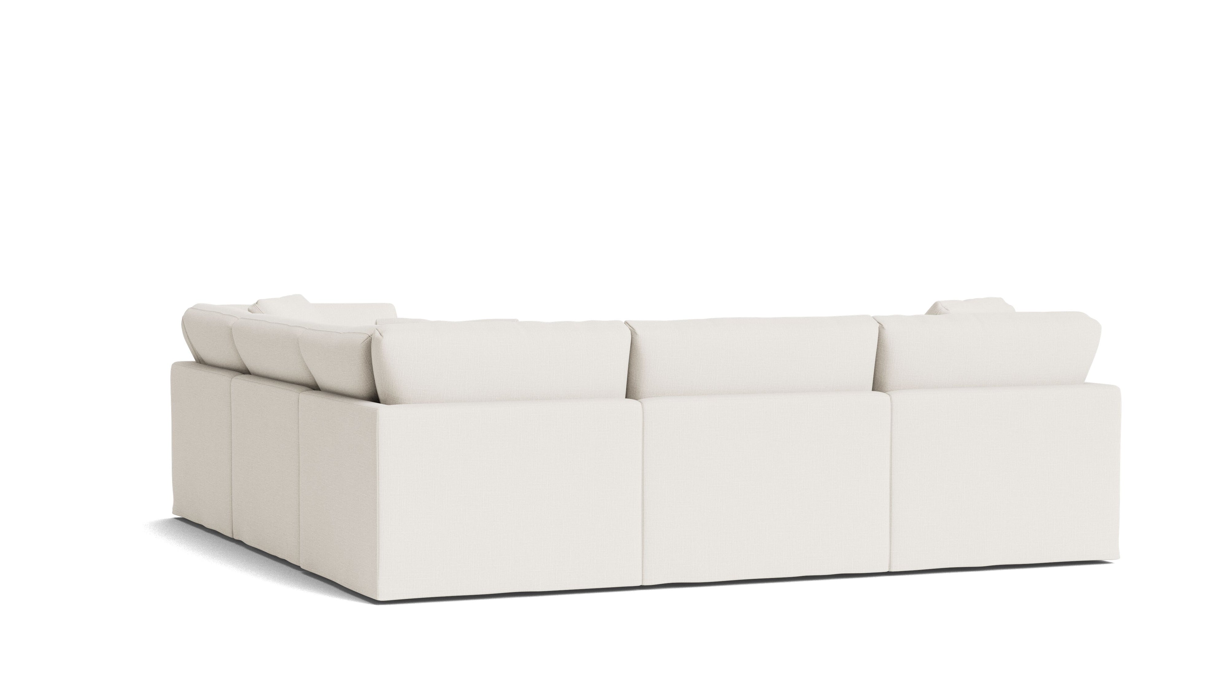 Get Together™ 5 - Piece Modular Sectional Closed, Standard, Cream Linen - Sundays CompanySEC-YJ-038-018