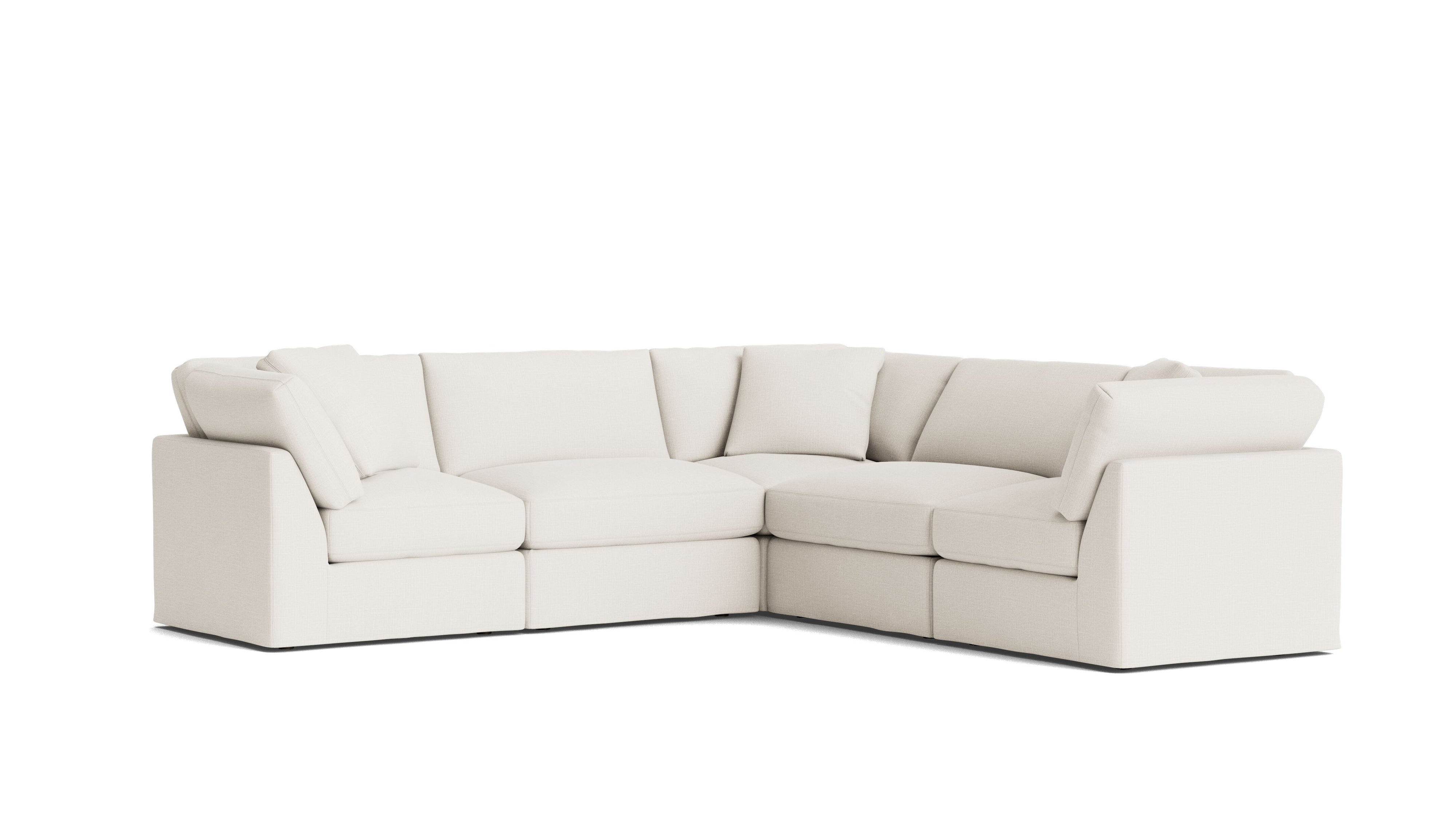 Get Together™ 5 - Piece Modular Sectional Closed, Standard, Cream Linen - Sundays CompanySEC-YJ-038-018