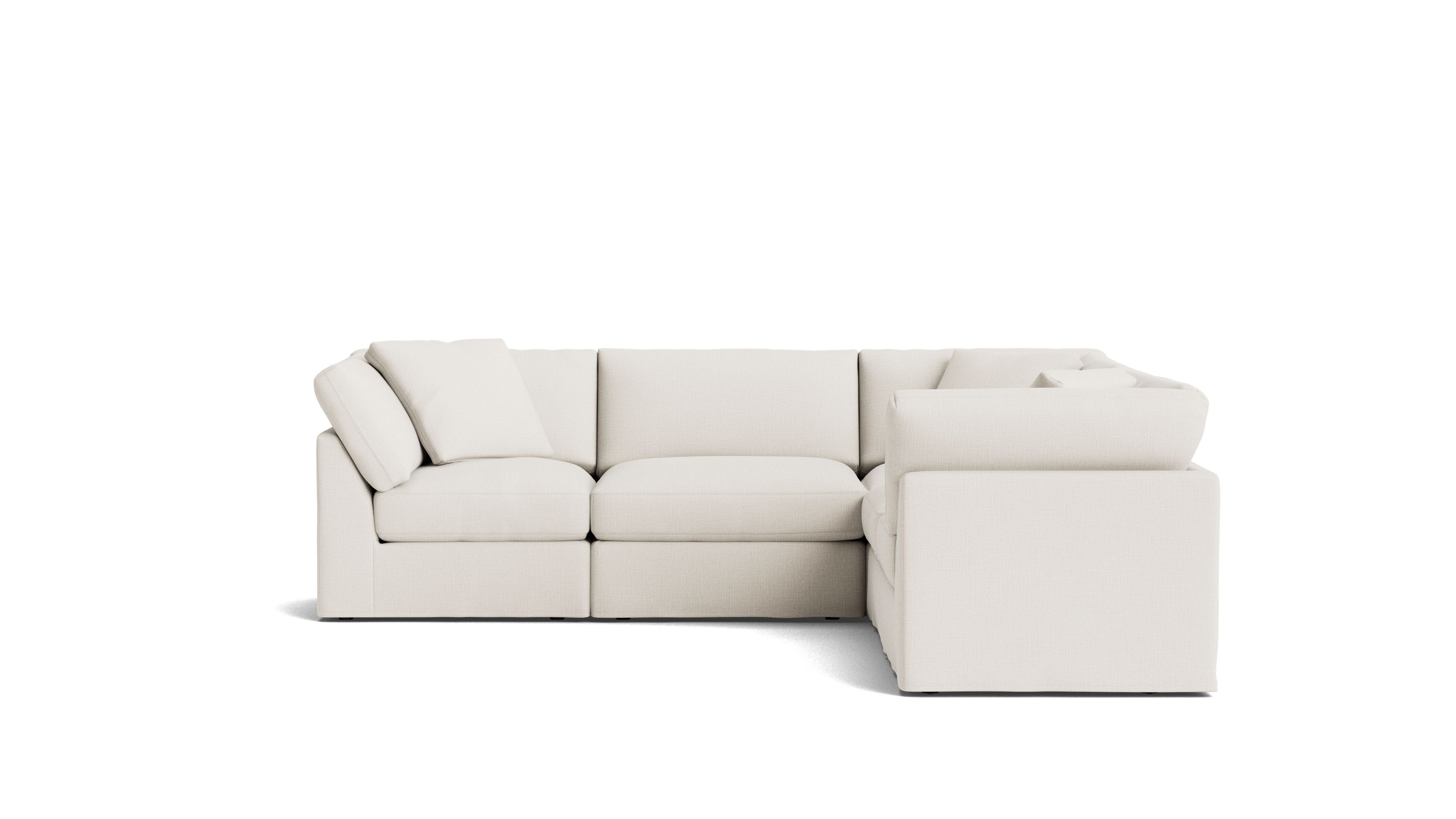 Get Together™ 5 - Piece Modular Sectional Closed, Standard, Cream Linen - Sundays CompanySEC-YJ-038-018