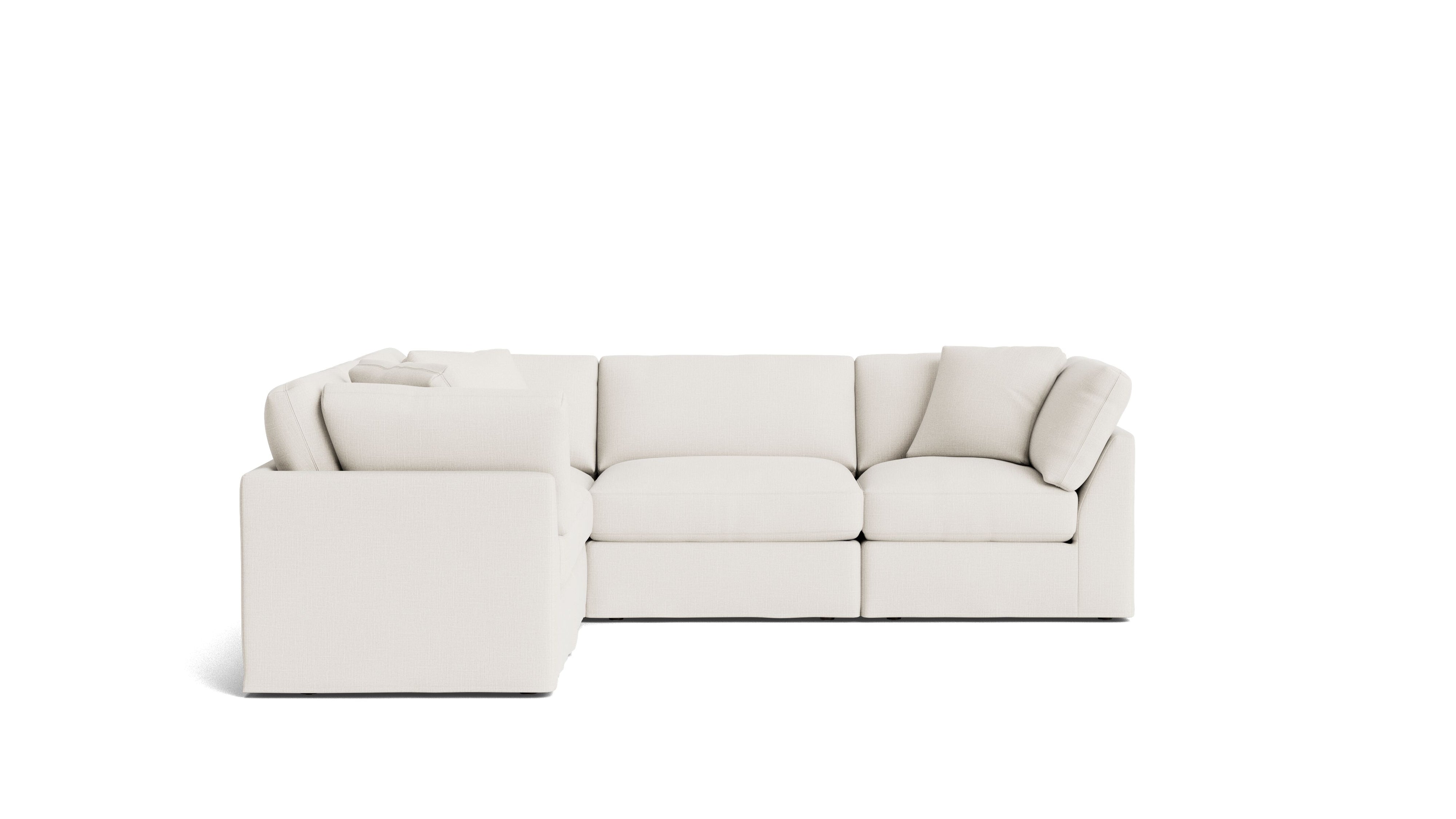 Get Together™ 5 - Piece Modular Sectional Closed, Standard, Cream Linen - Sundays CompanySEC-YJ-038-018