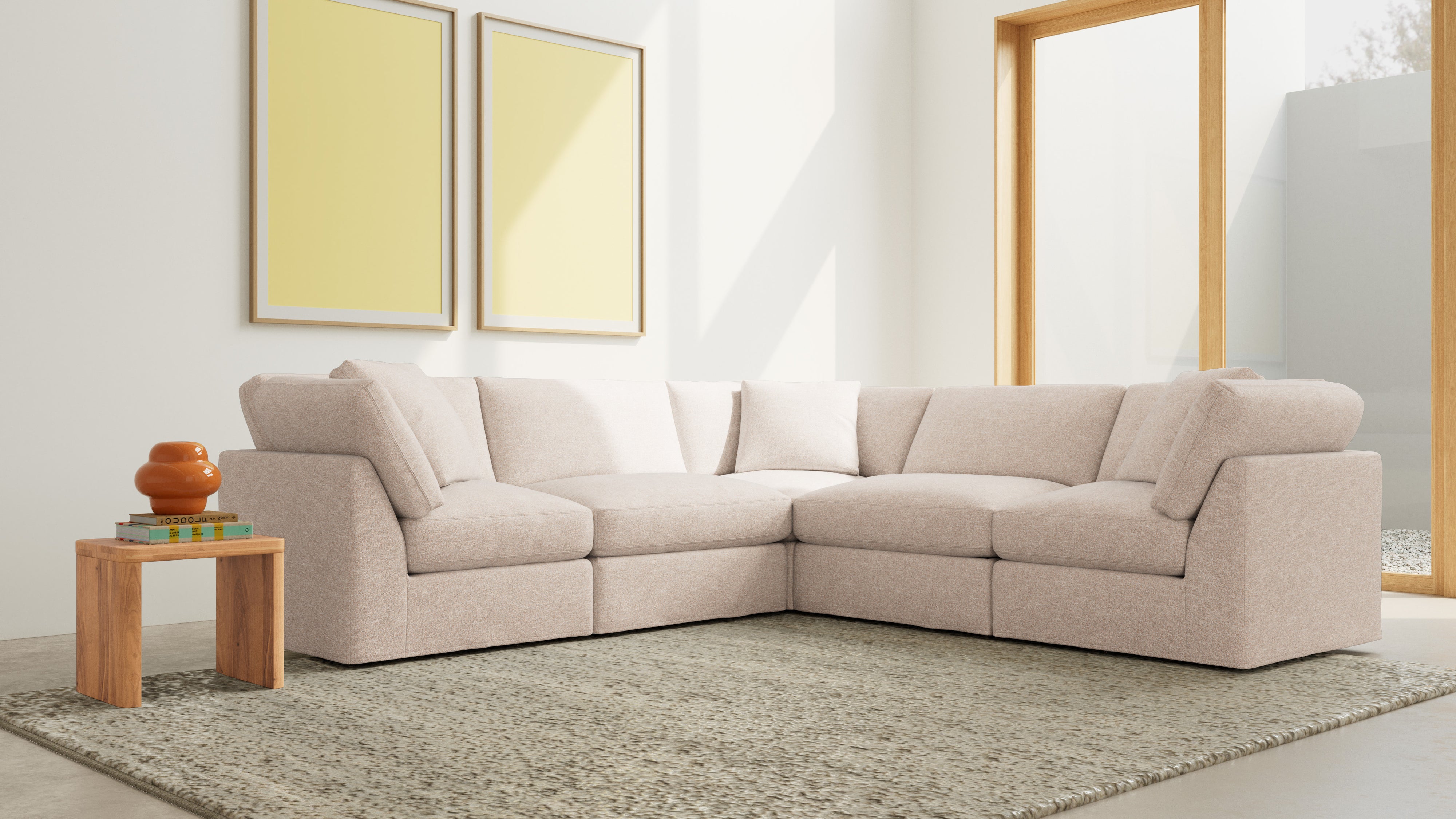 Get Together™ 5-Piece Modular Sectional Closed, Standard, Sunbeam