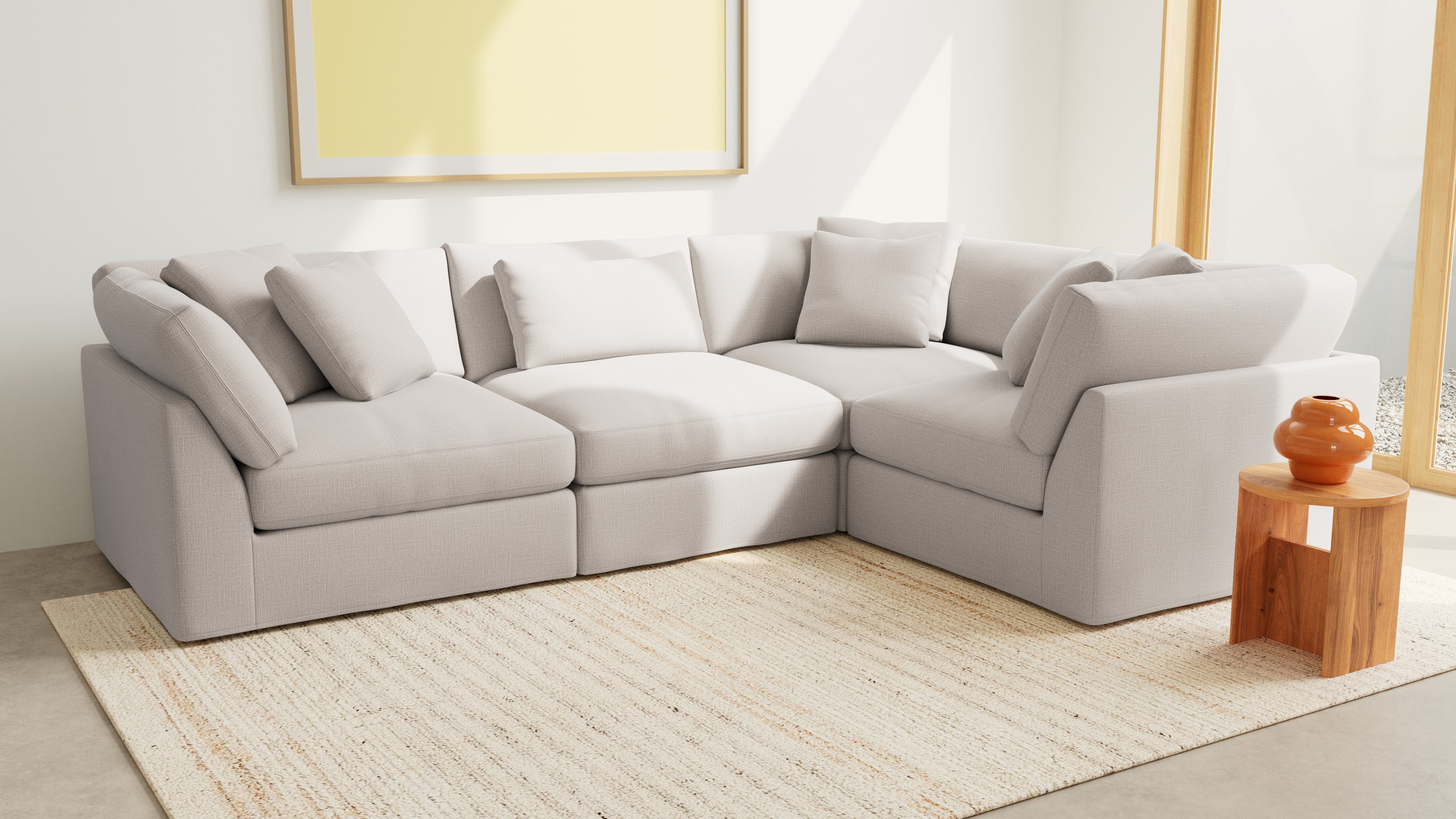 Get Together™ 4-Piece Modular Sectional Closed, Large, Clay