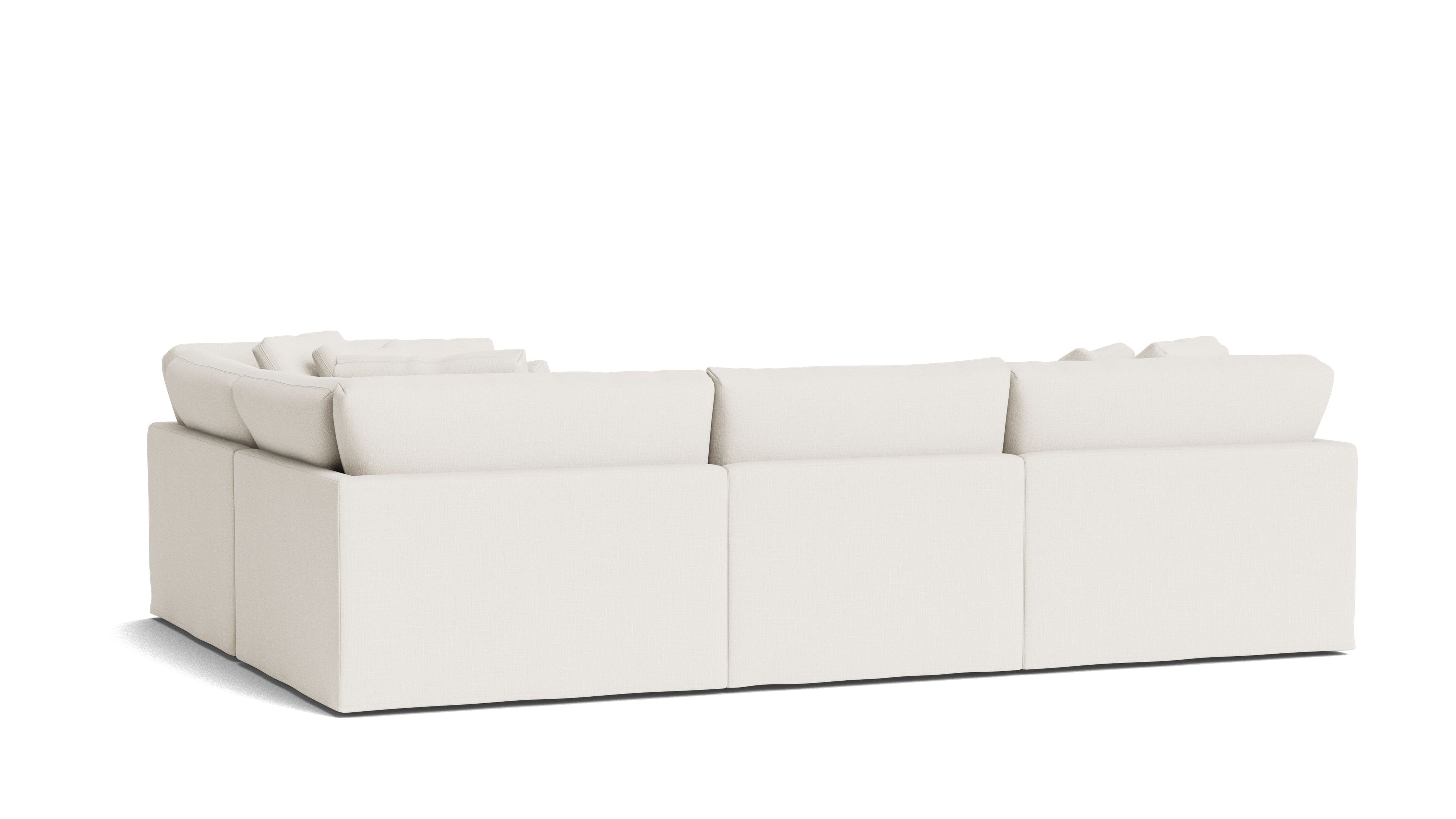 Get Together™ 4 - Piece Modular Sectional Closed, Large, Cream Linen - Sundays CompanySEC-YJ-040-018