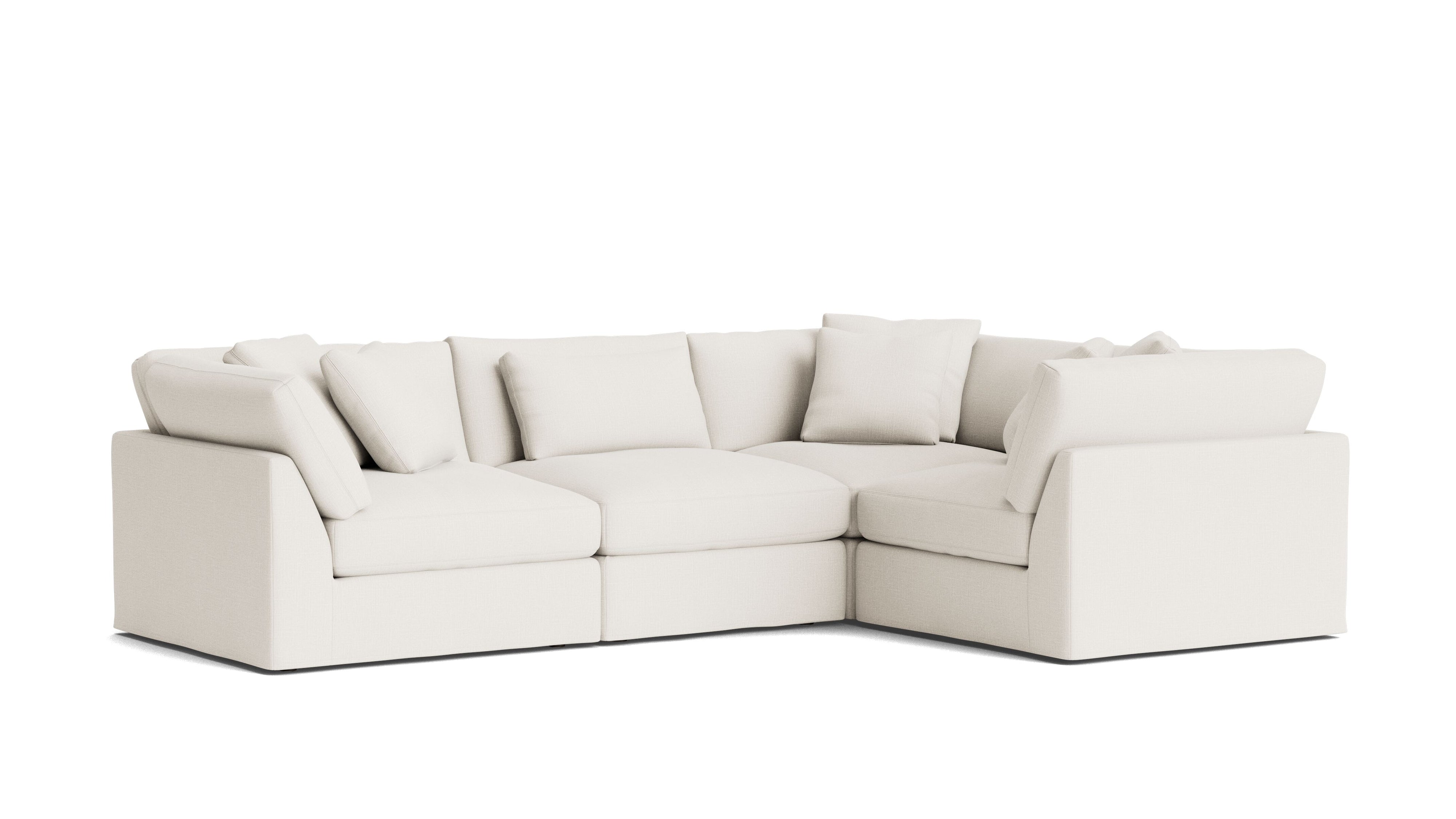 Get Together™ 4 - Piece Modular Sectional Closed, Large, Cream Linen - Sundays CompanySEC-YJ-040-018