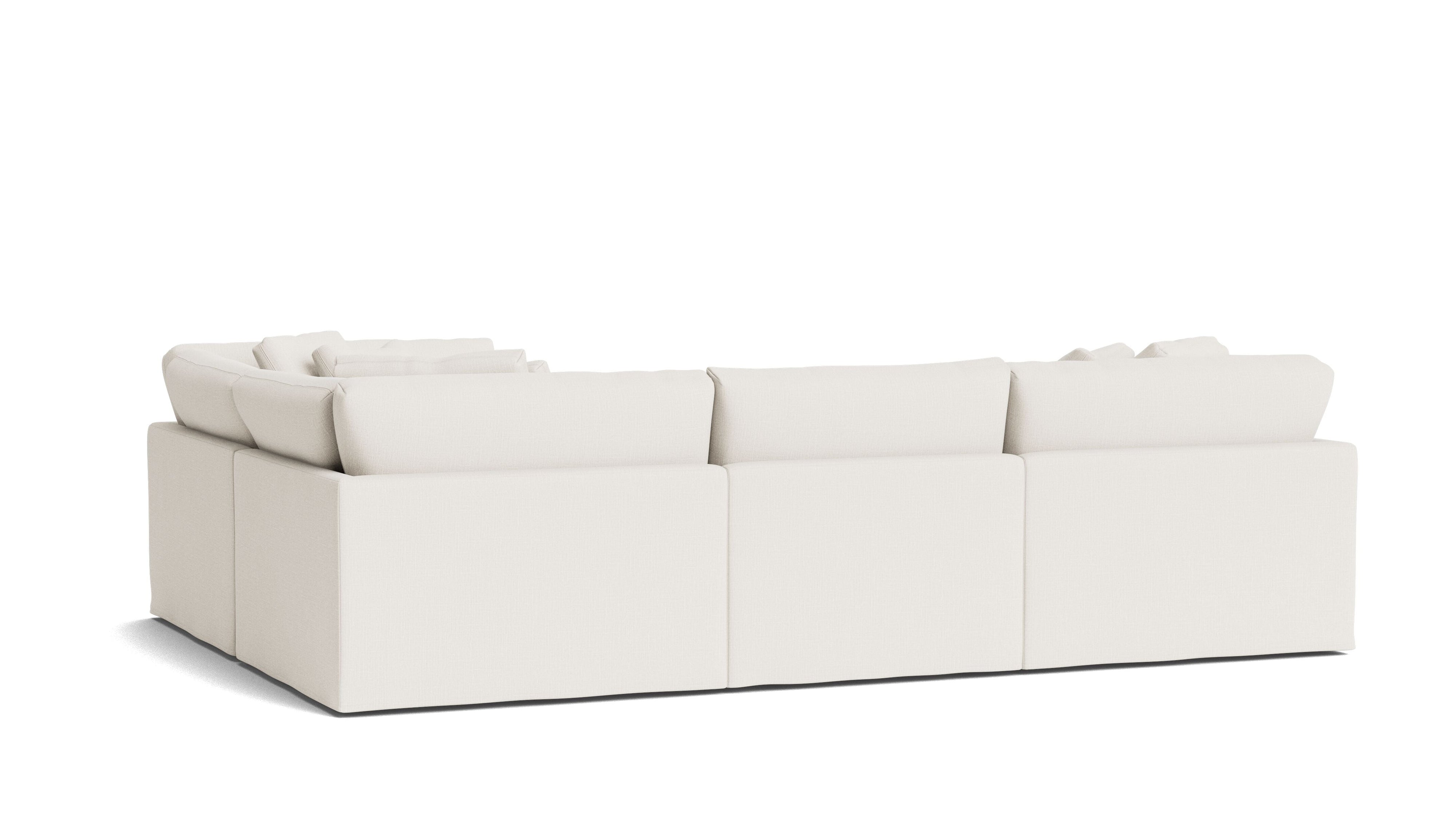 Get Together™ 4-Piece Modular Sectional Closed, Large, Cream Linen